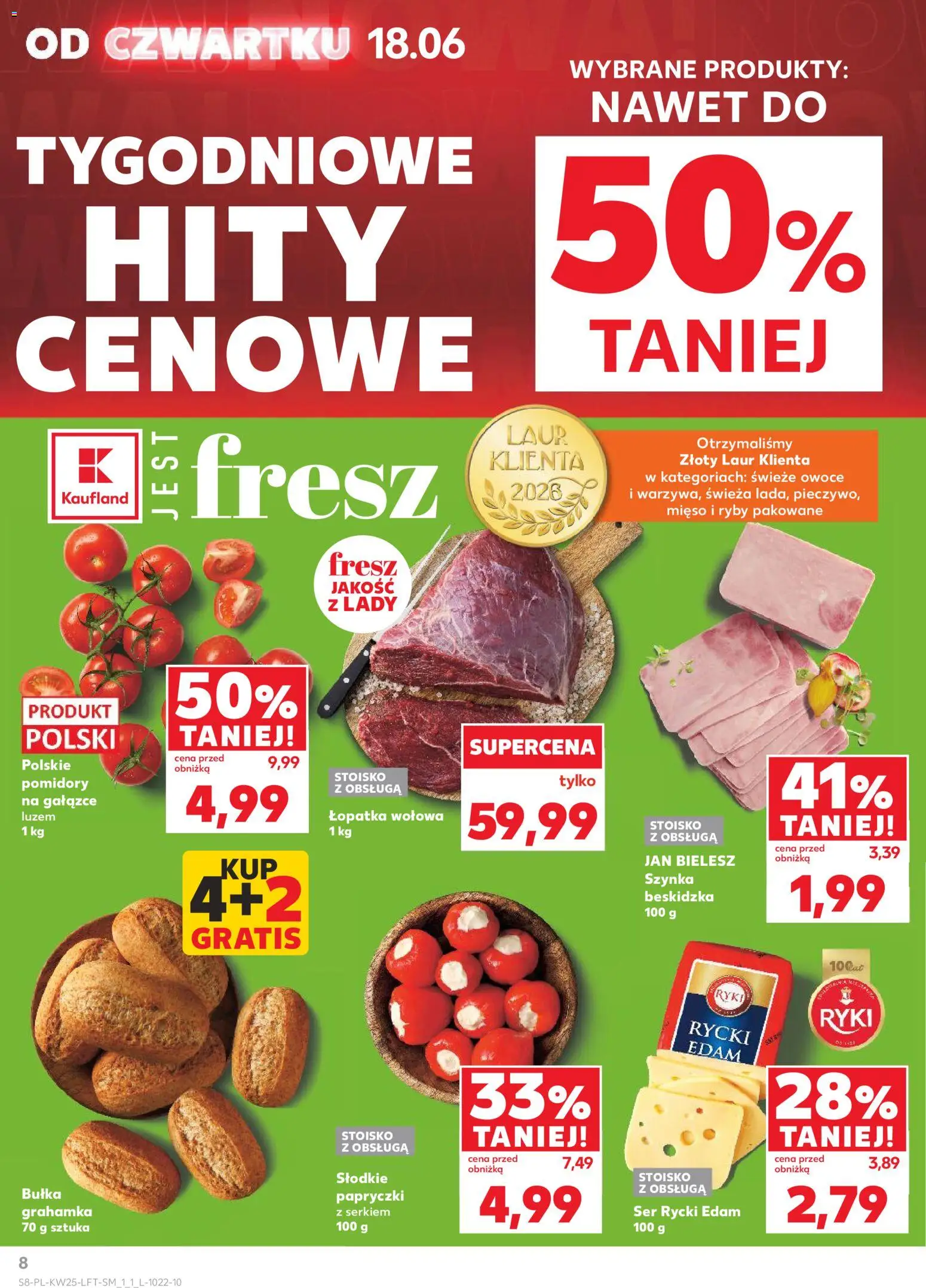Kaufland Polsko leták od 18.06.2026 | Strana: 8 | Produkty: Ryby, Lopatka