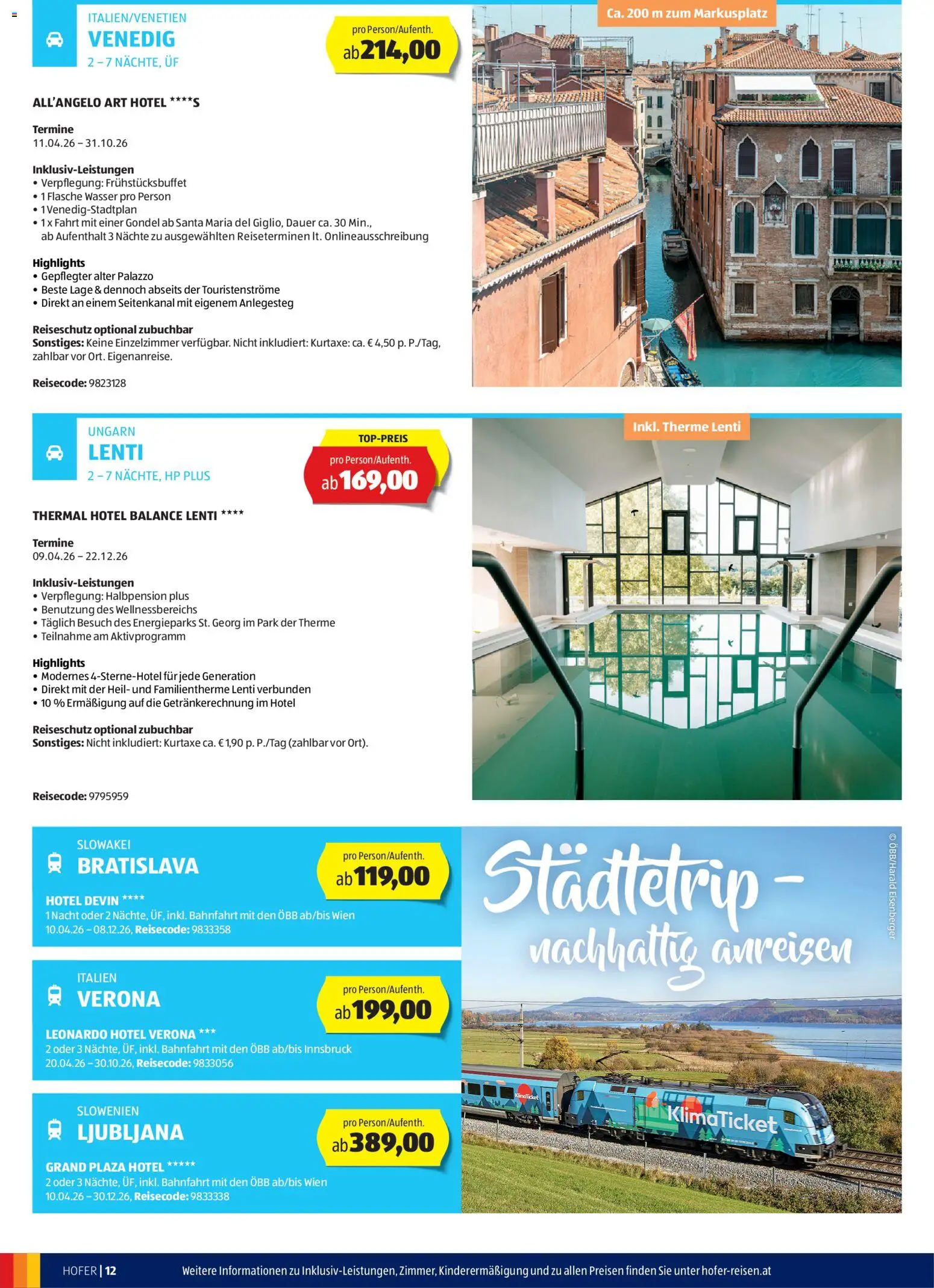 Hofer - Hofer Reisen Katalog gültig ab 01.04.2026 | Seite: 12 | Produkte: Wasser