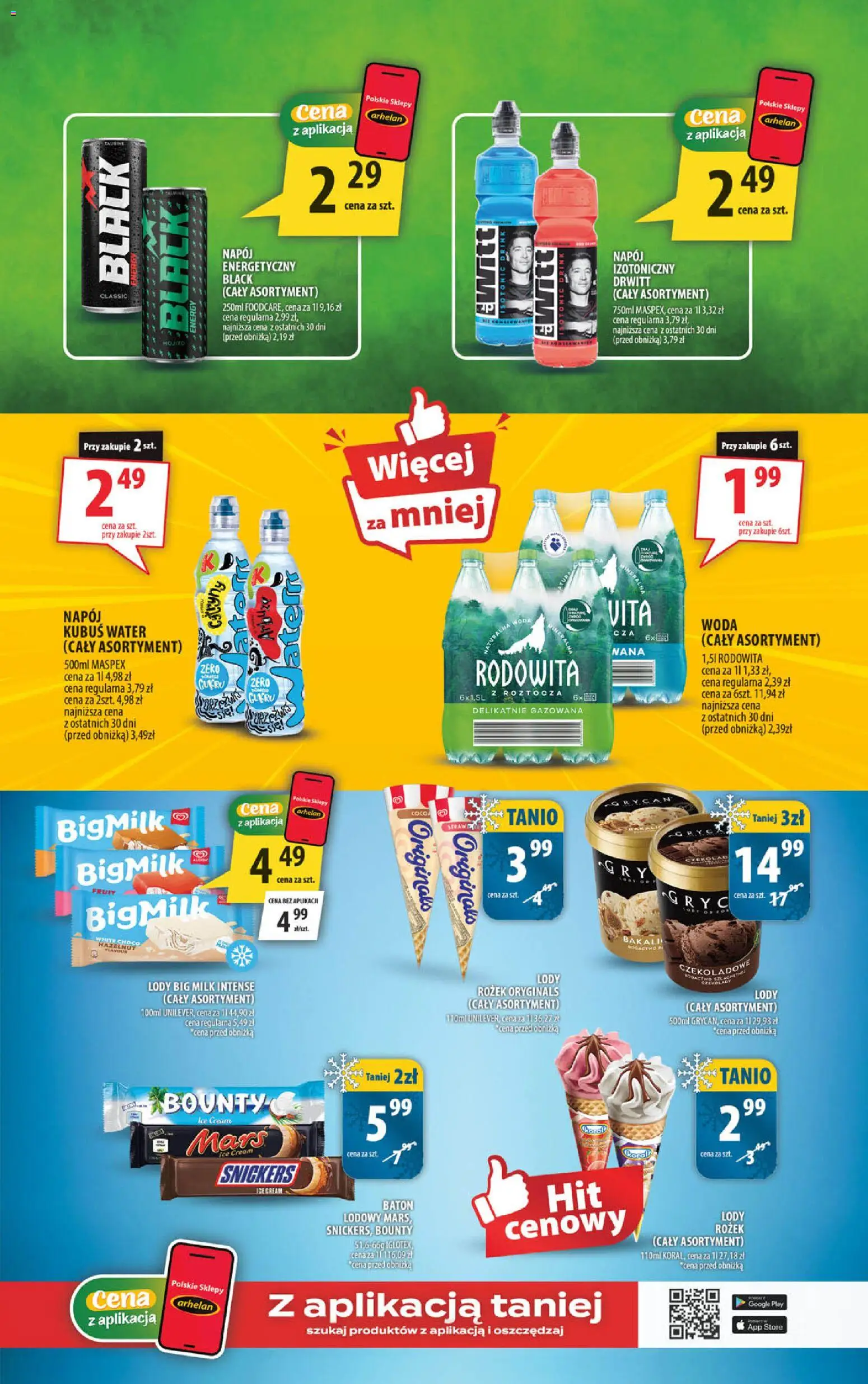 Arhelan gazetka od 31.07.2026 | Strona: 13 | Produkty: Baton, Gry, Lody, Woda