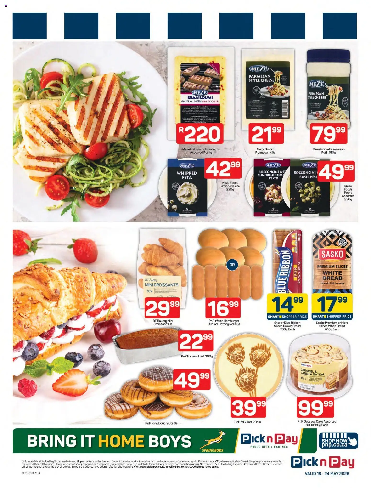 New Pick n Pay catalogue – valid from 18.05.2026 | Page: 4 | Products: Bakery, Buns, Milk, Bread