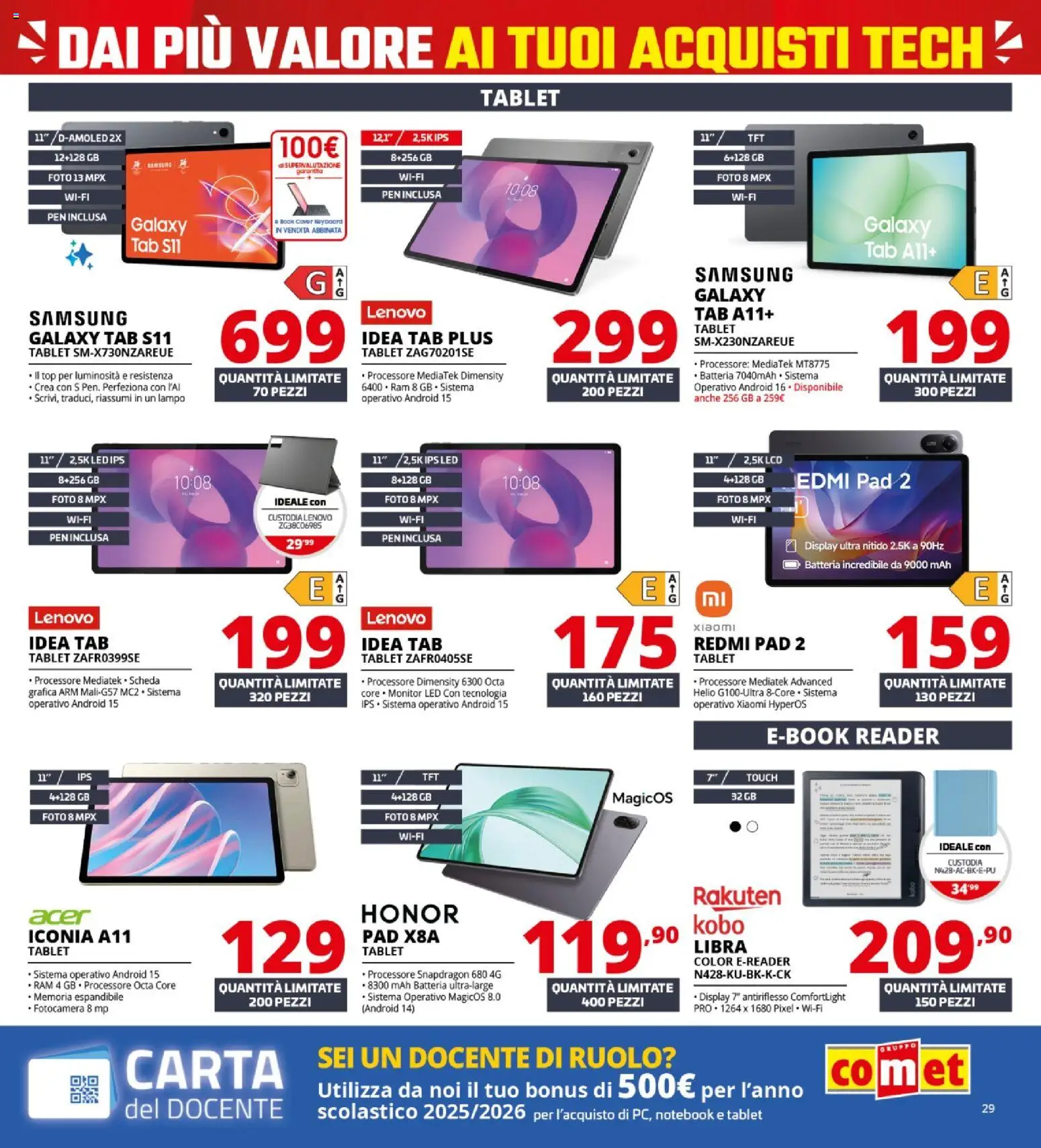 Volantino Comet del 05.03.2026 | Pagina: 29 | Prodotti: Xiaomi, Samsung Galaxy, Fotocamera, Samsung