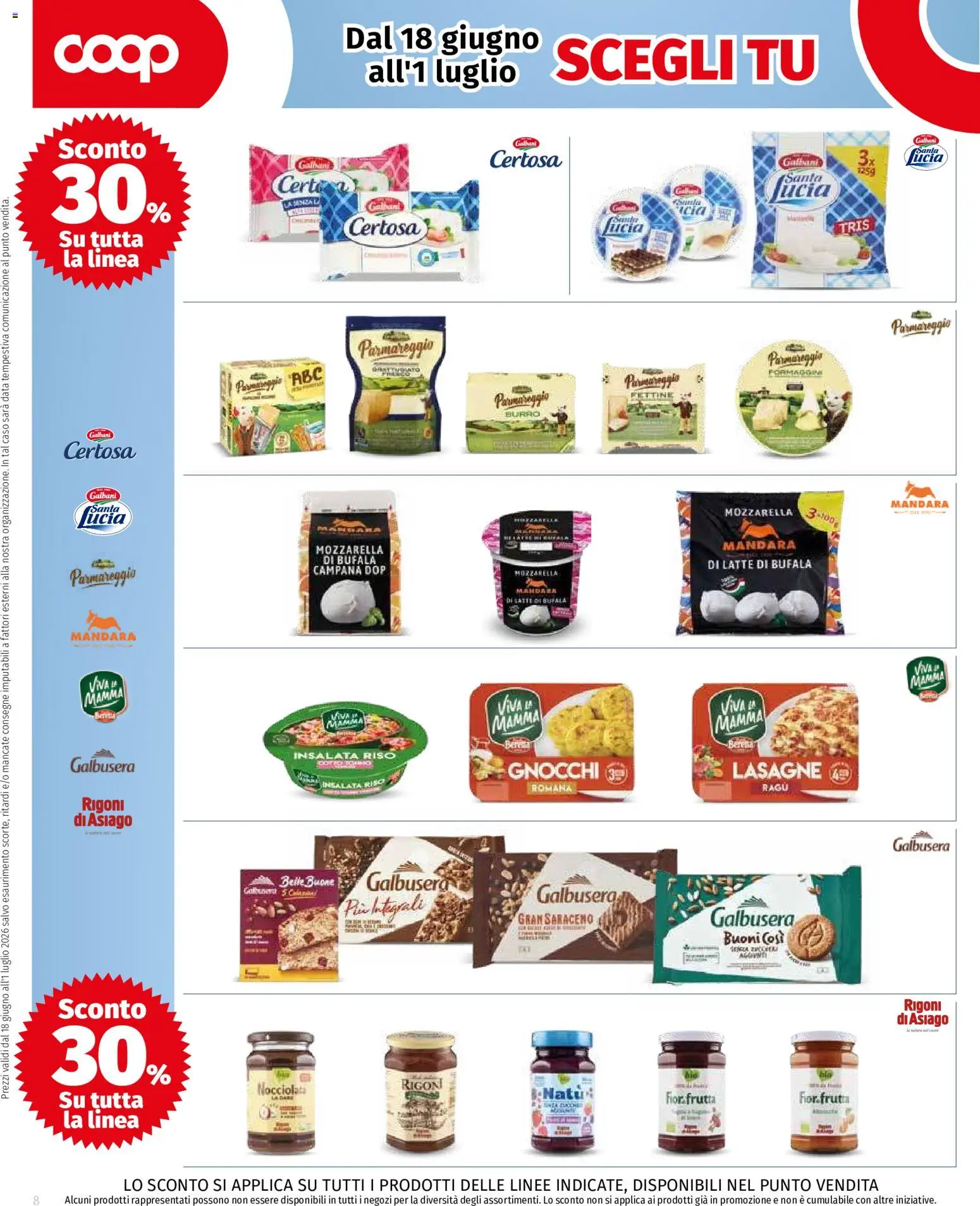 Volantino COOP del 18.06.2026 | Pagina: 8 | Prodotti: Frutta, Mozzarella, Latte, Gnocchi