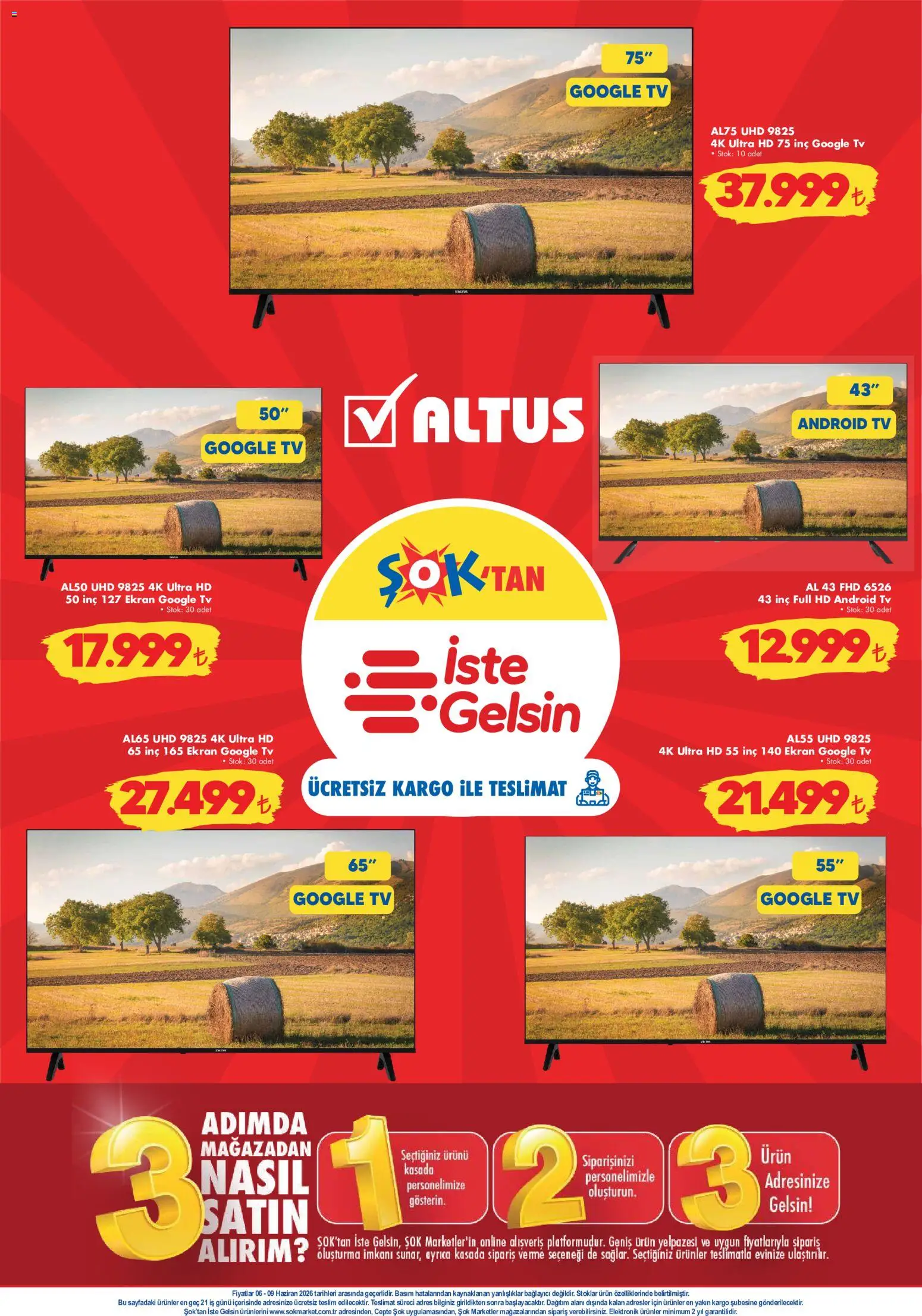 Şok Market - Hafta sonu fırsatları - 06.06.2026 tarihinden itibaren geçerlidir | Sayfa: 4 | Ürünler: TV, Bağlayıcı