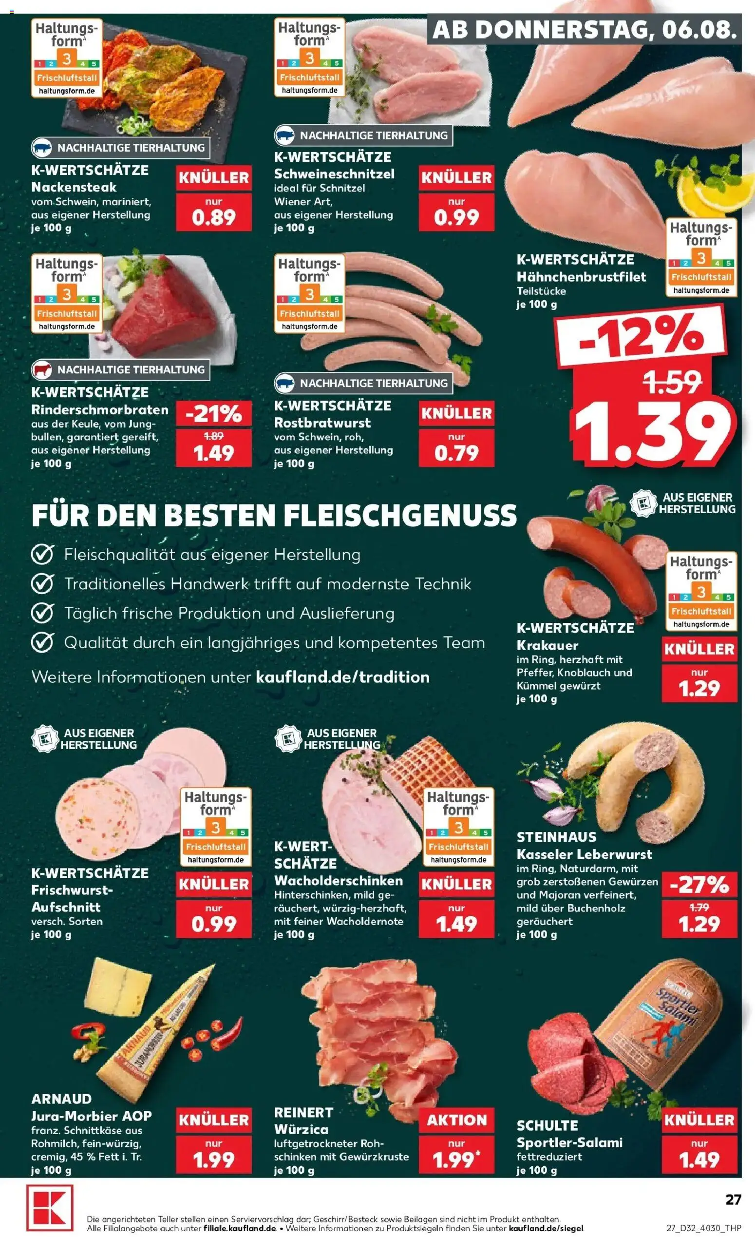 Prospekt Kaufland ab 06.08.2026 » Angebote Online zum Blättern | Seite: 27 | Produkte: Beilagen, Schnitzel, Salami, Schinken