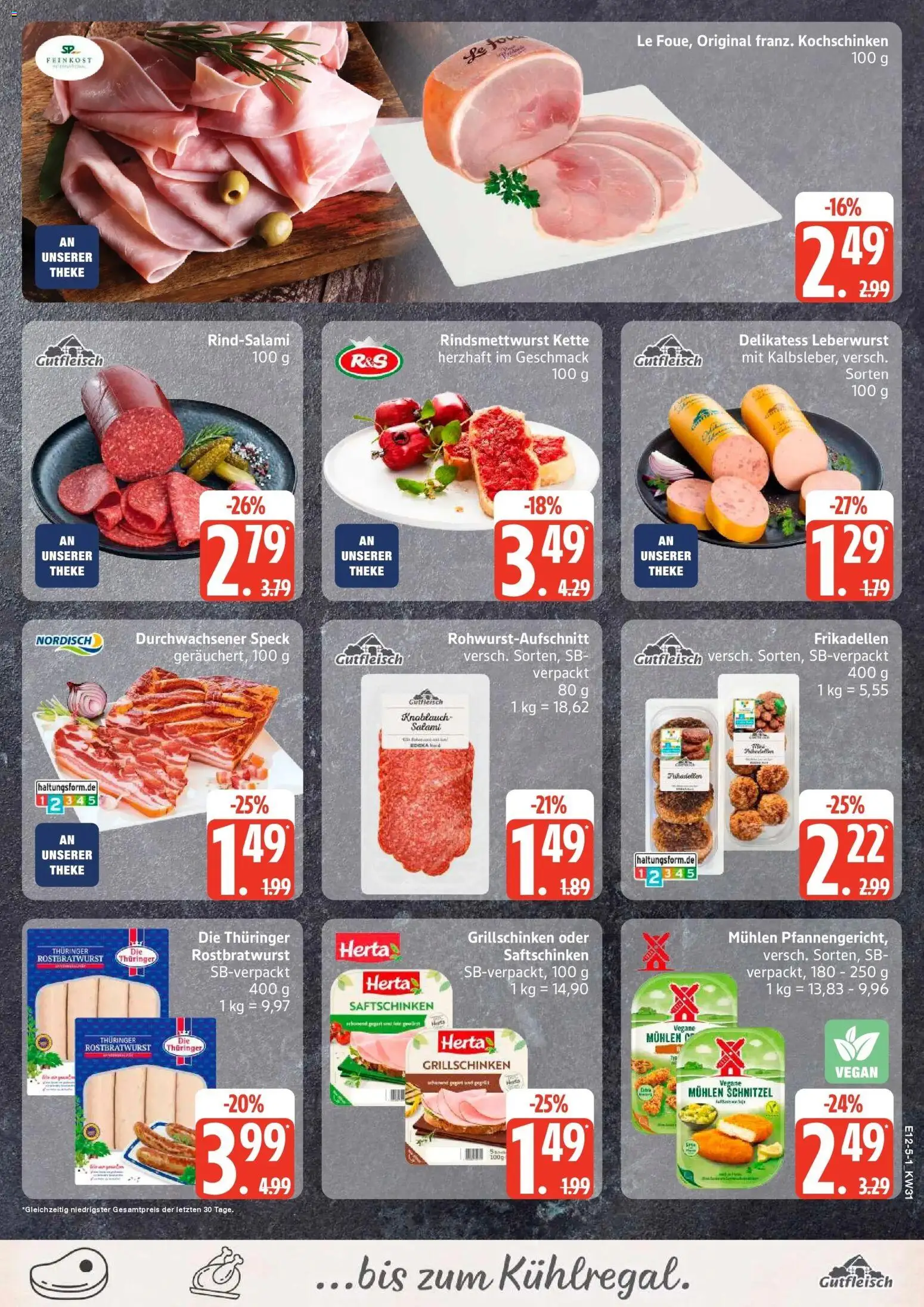 Edeka Prospekt Woldegk – gültig ab 27.07.2026 | Seite: 5 | Produkte: Theke, Schnitzel, Knoblauch, Salami