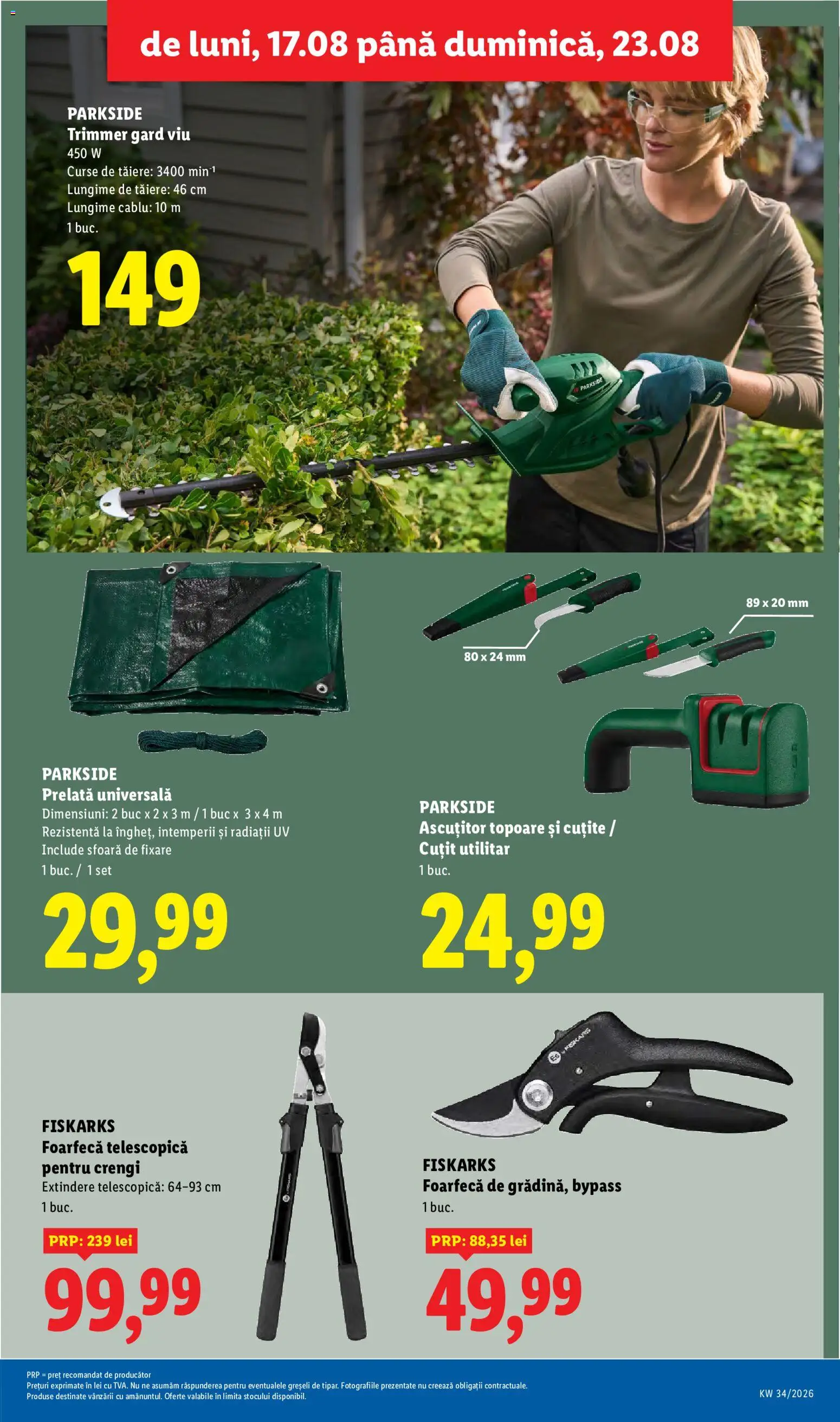Noul catalog Lidl – valabil de la 17.08.2026 | Pagină: 49 | Produse: Trimmer, Cablu, Parkside, Cuțit