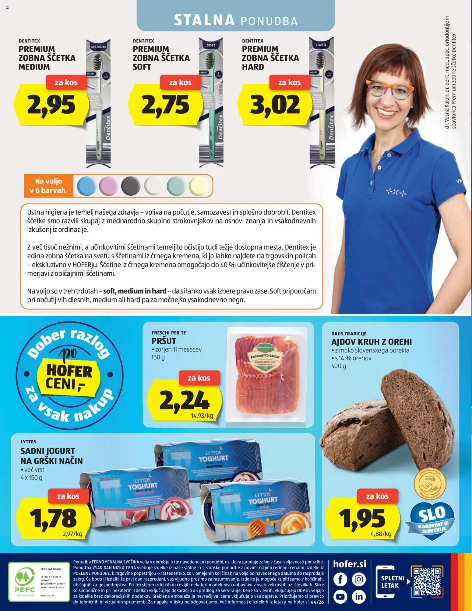 Hofer SI katalog | vrijedi od 21.10.2026 | Stranica: 28 | Proizvodi: Med, Jogurt, Kruh, Pršut