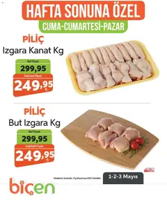 01.05.2026 tarihinden itibaren geçerli olan Biçen Market kataloğu önizlemesi | Sayfa: 3 | Ürünler: Raf, Piliç, Izgara