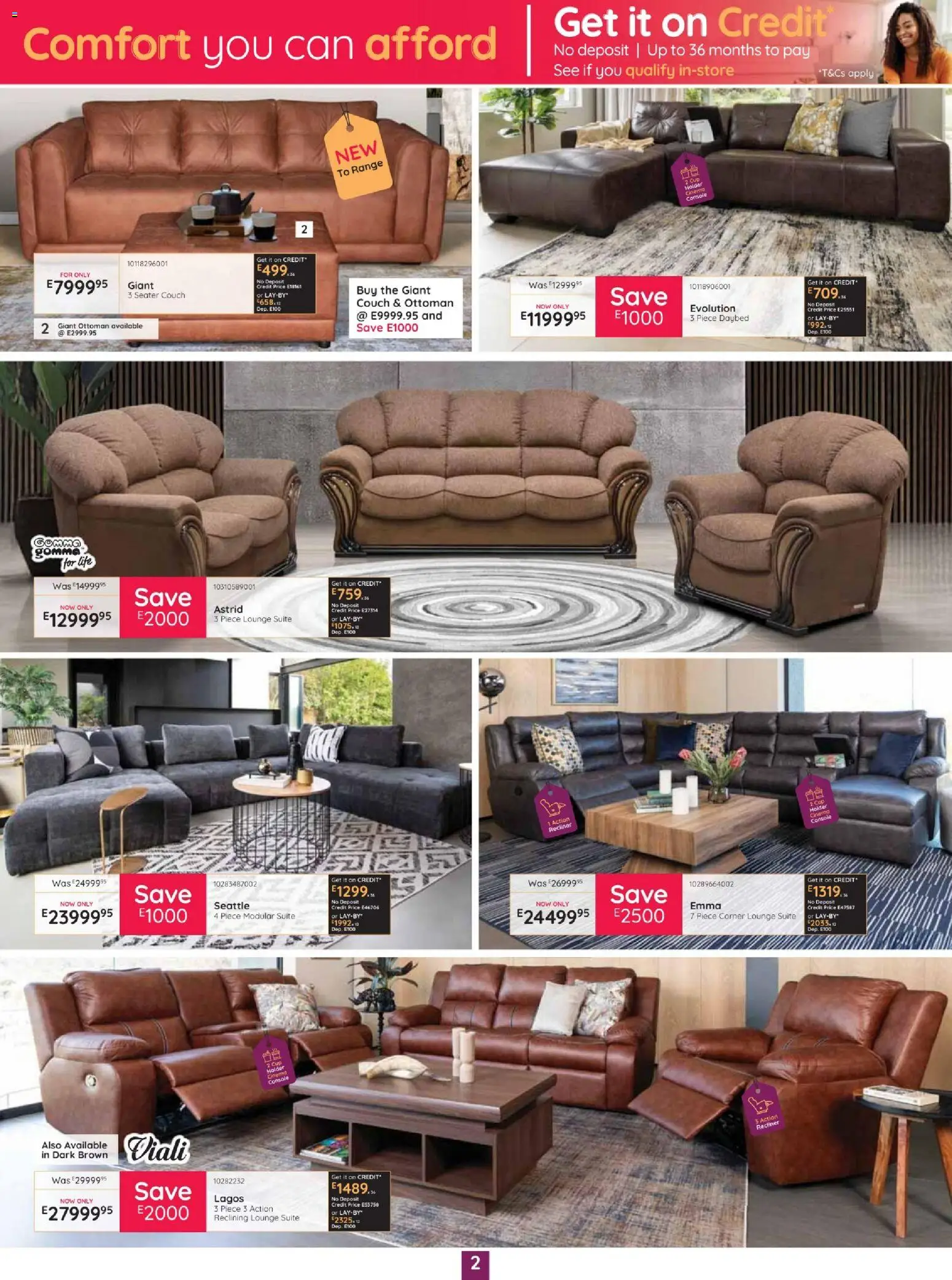 New Bradlows catalogue – valid from 15/10/2026 | Page: 2 | Products: Seater, Couch, Lounge suite, Ottoman