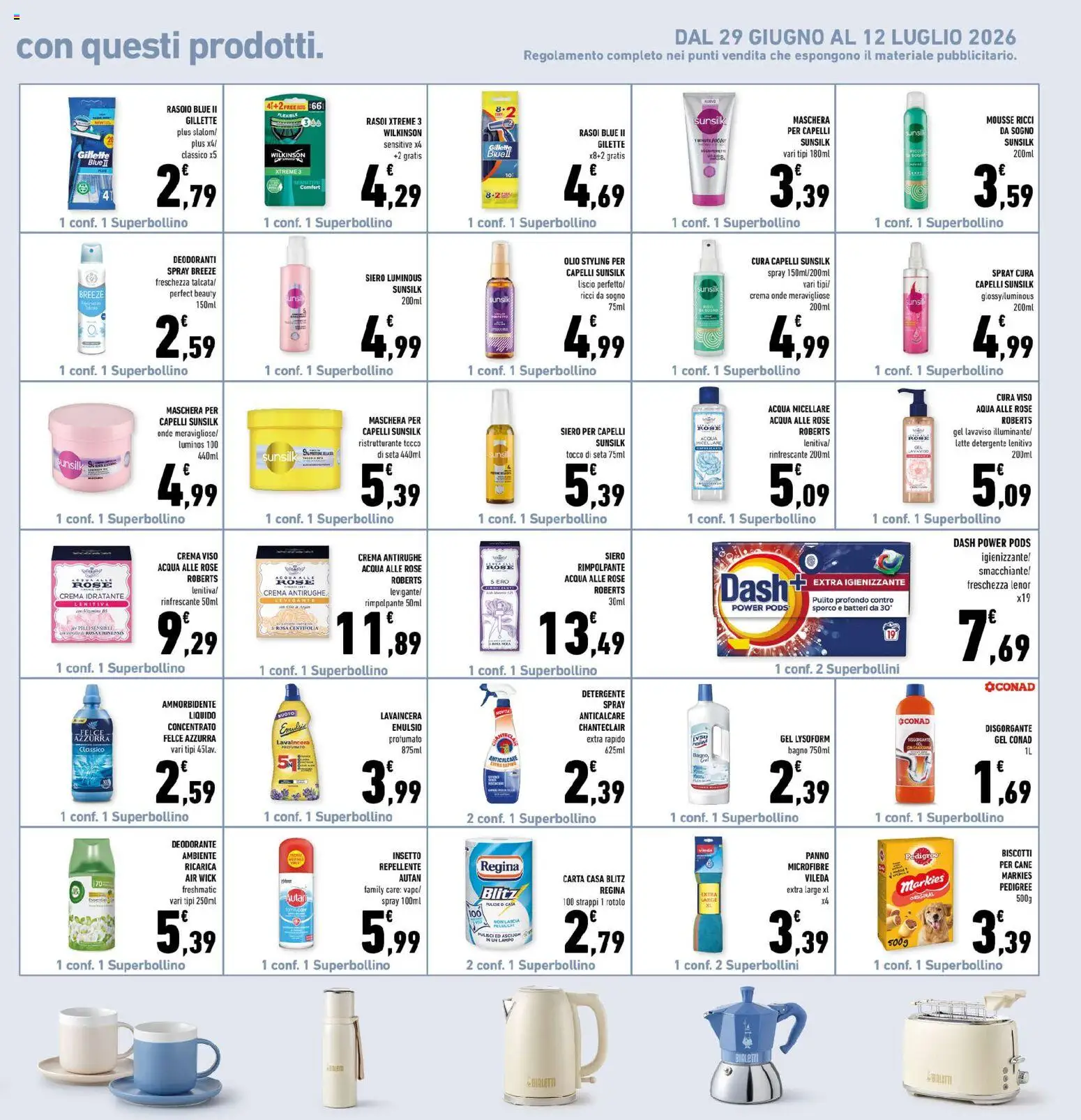 Volantino Conad del 01/07/2026 | Pagina: 25 | Prodotti: Crema viso, Anticalcare, Biscotti, Olio