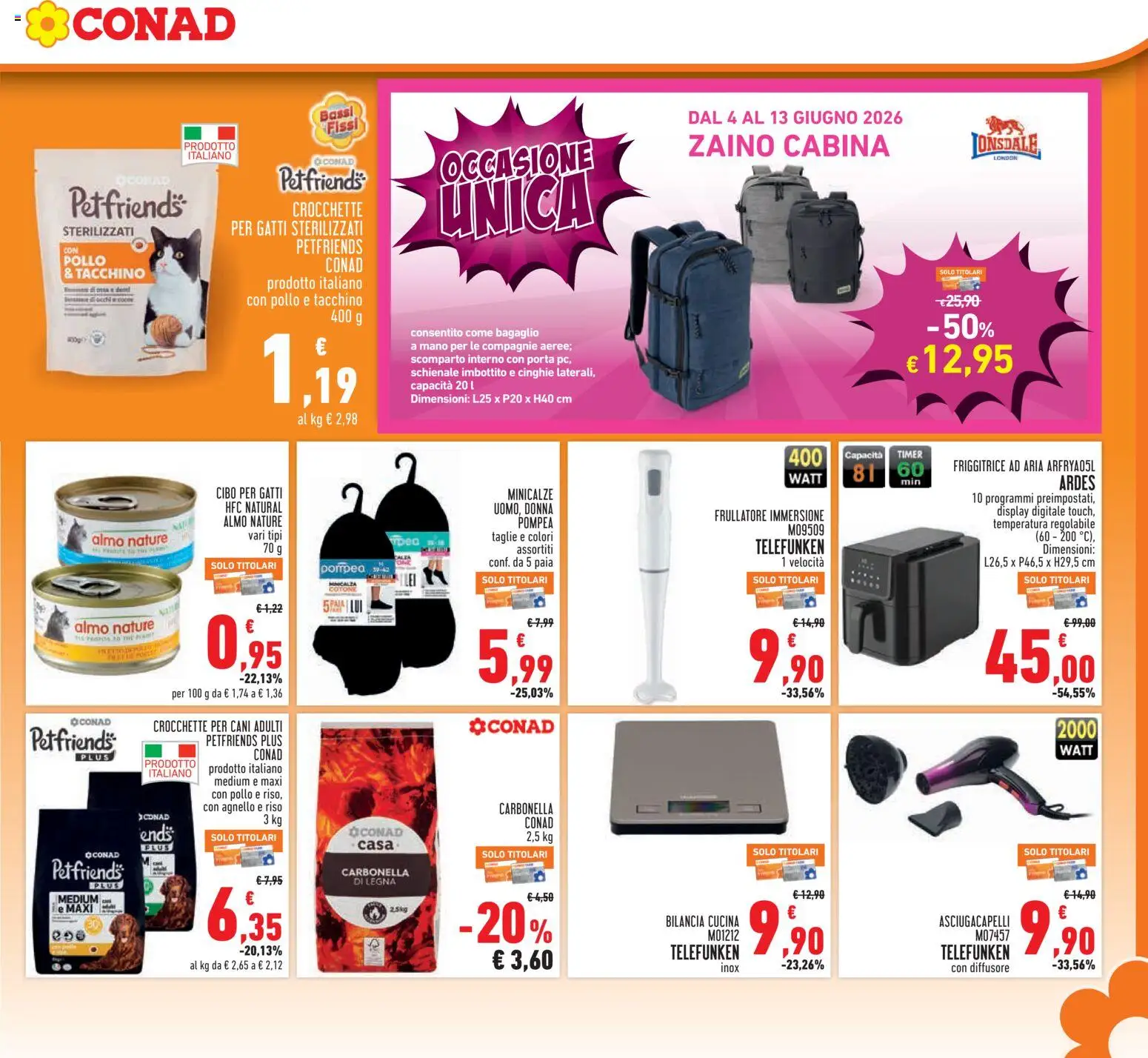 Volantino Conad del 04.06.2026 | Pagina: 25 | Prodotti: Frullatore, Tacchino, Bilancia, Agnello