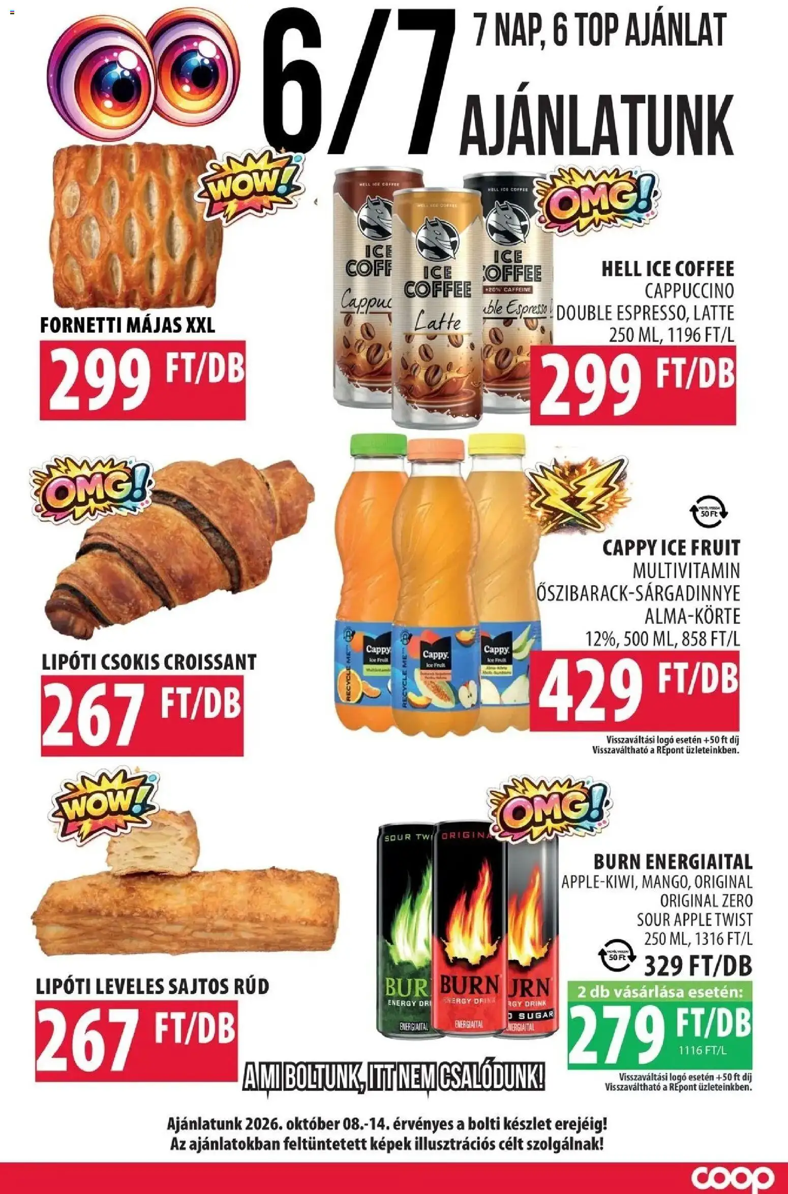 COOP Szolnok akciós újság Szolnok - 2026.10.08. -tól/töl > akció, lapozható szórólap 🛍️ | Oldal: 7 | Termékek: Croissant, Energiaital, Energy drink, Multivitamin