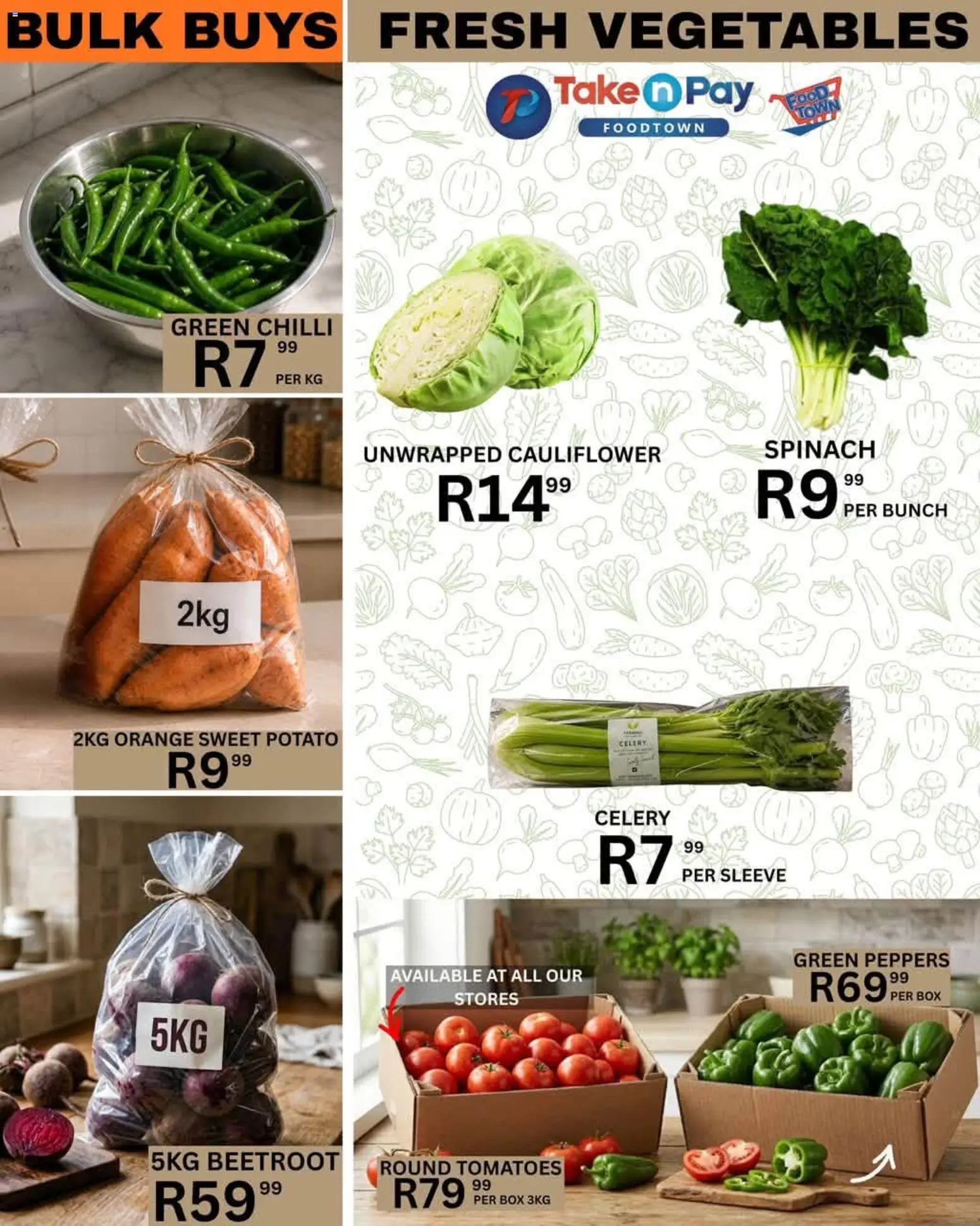 New Take n Pay catalogue – valid from 26/07/2026 | Page: 22 | Products: Cauliflower, Box, Vegetables, Chilli