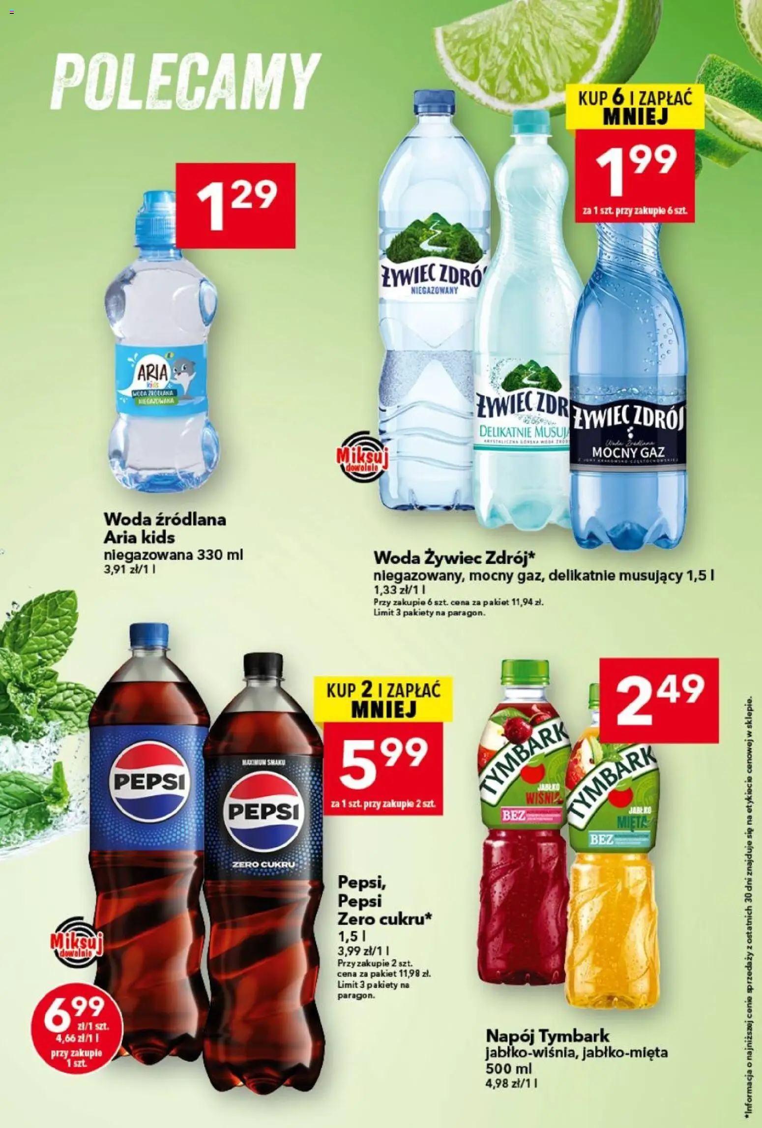 Lewiatan gazetka od 10.09.2026 | Strona: 8 | Produkty: Woda żywiec, Tymbark, Pepsi, Mięta