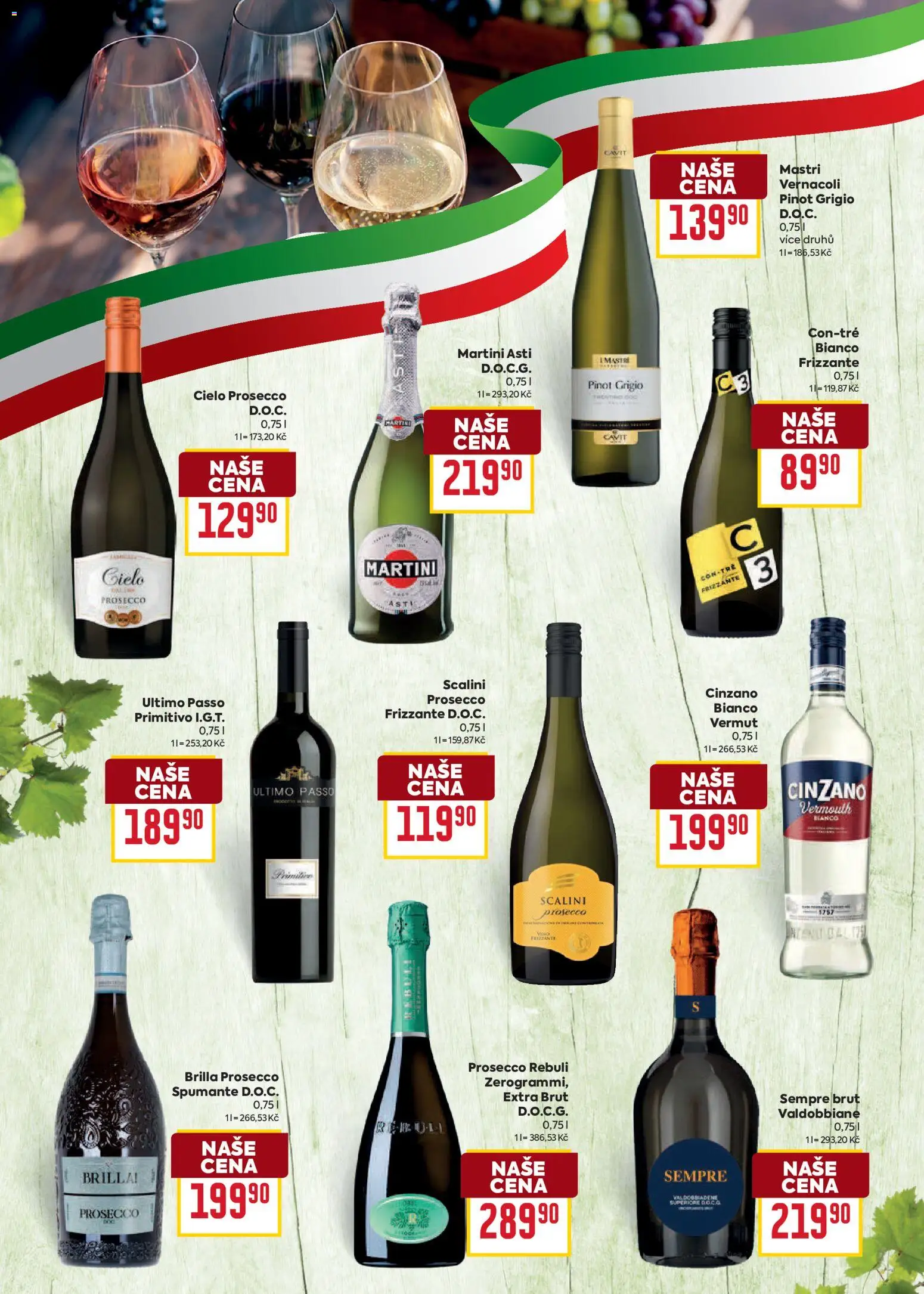 Billa - BILLA.cz - Katalog: Itálie 30. 9. 2026 - 20. 10. 2026 od 30.09.2026 | Strana: 14 | Produkty: Prosecco, Frizzante, Primitivo, Vermouth