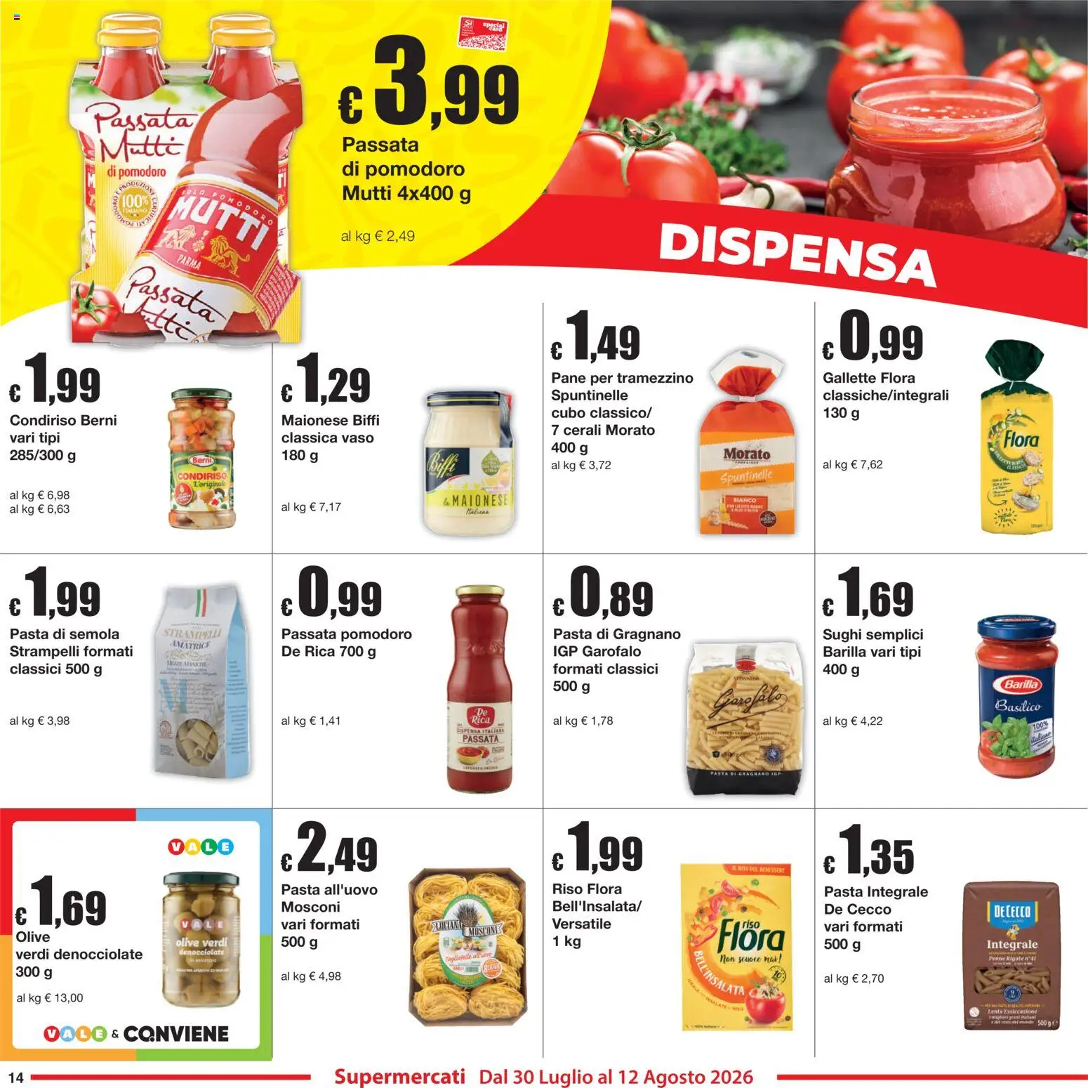 Volantino Sì con Te del 30/07/2026 | Pagina: 14 | Prodotti: Pane, Pomodoro, Gallette, Tramezzino