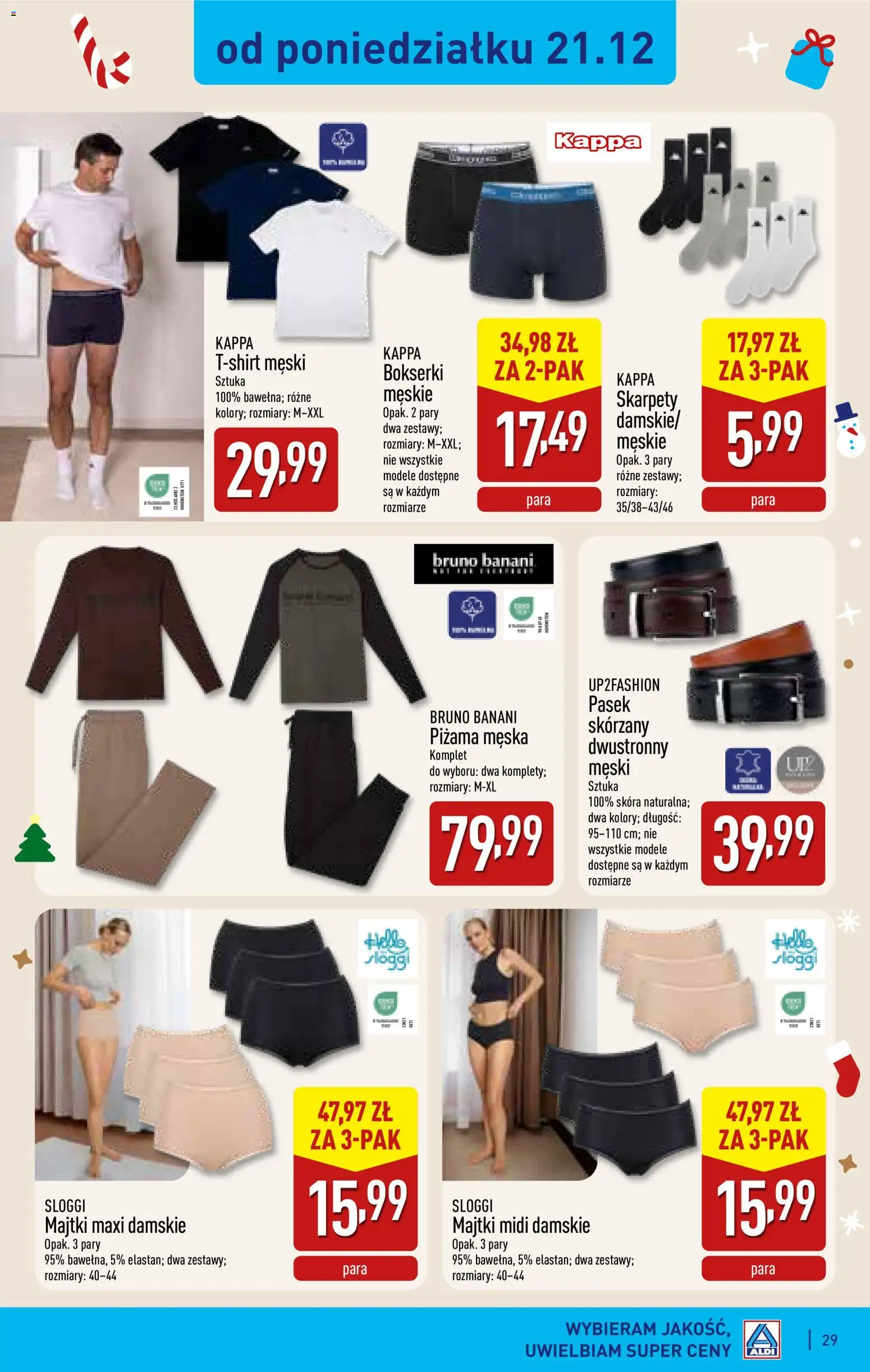 Aldi gazetka - Katalog prezentowy od 28.10.2026 | Strona: 29 | Produkty: Majtki, Skarpety, Pasek, Kappa