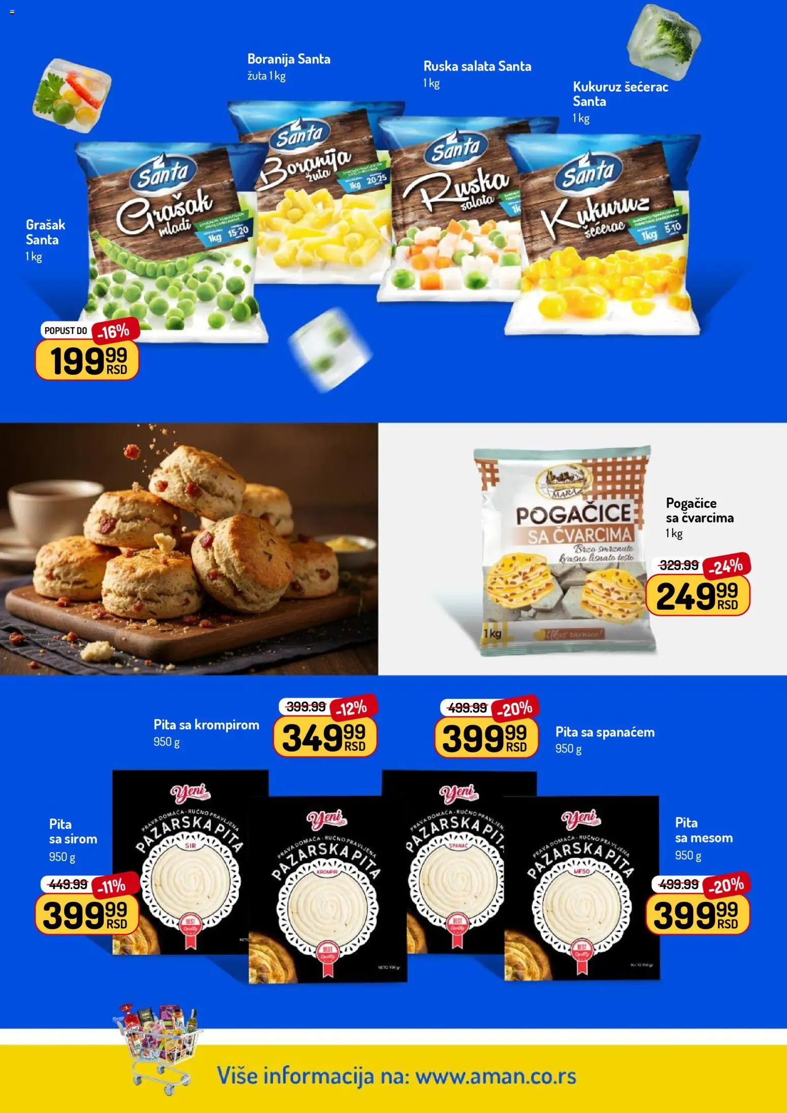 Aman katalog - važi od 27.04.2026 | Strana: 20 | Proizvode: Lisnato testo, Salata, Kukuruz šećerac, Pita