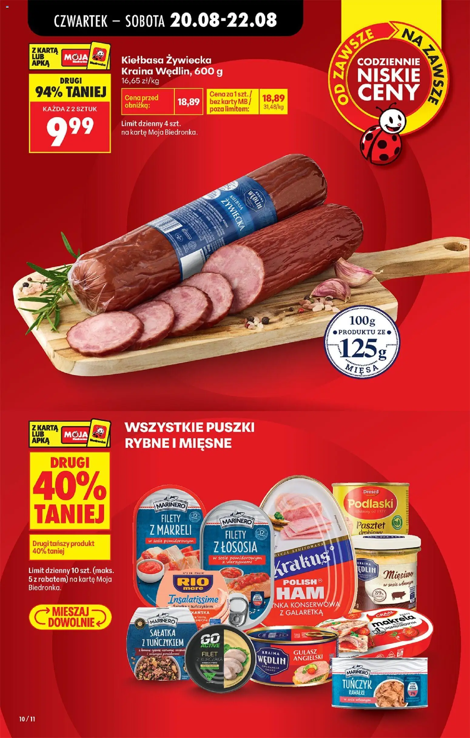Biedronka Polsko leták - Codziennie niskie ceny od 20.08.2026 | Strana: 12 | Produkty: Makrela, Filet, Karty