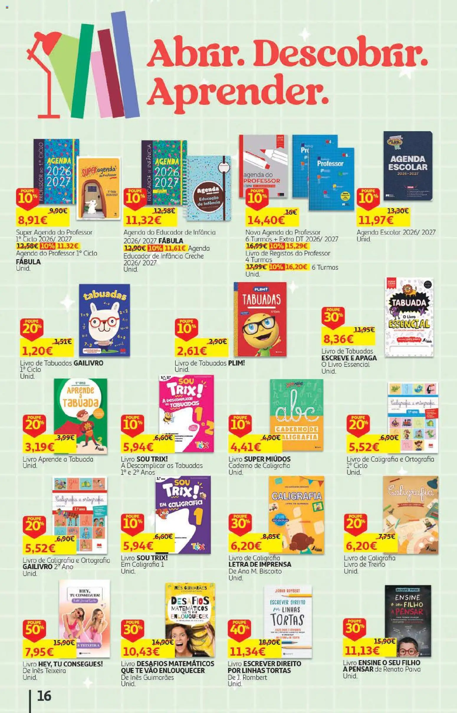 Auchan - Folheto Escolar  Têxtil Criança │ válido de 04/09/2026 | Página: 16 | Produtos: Caderno