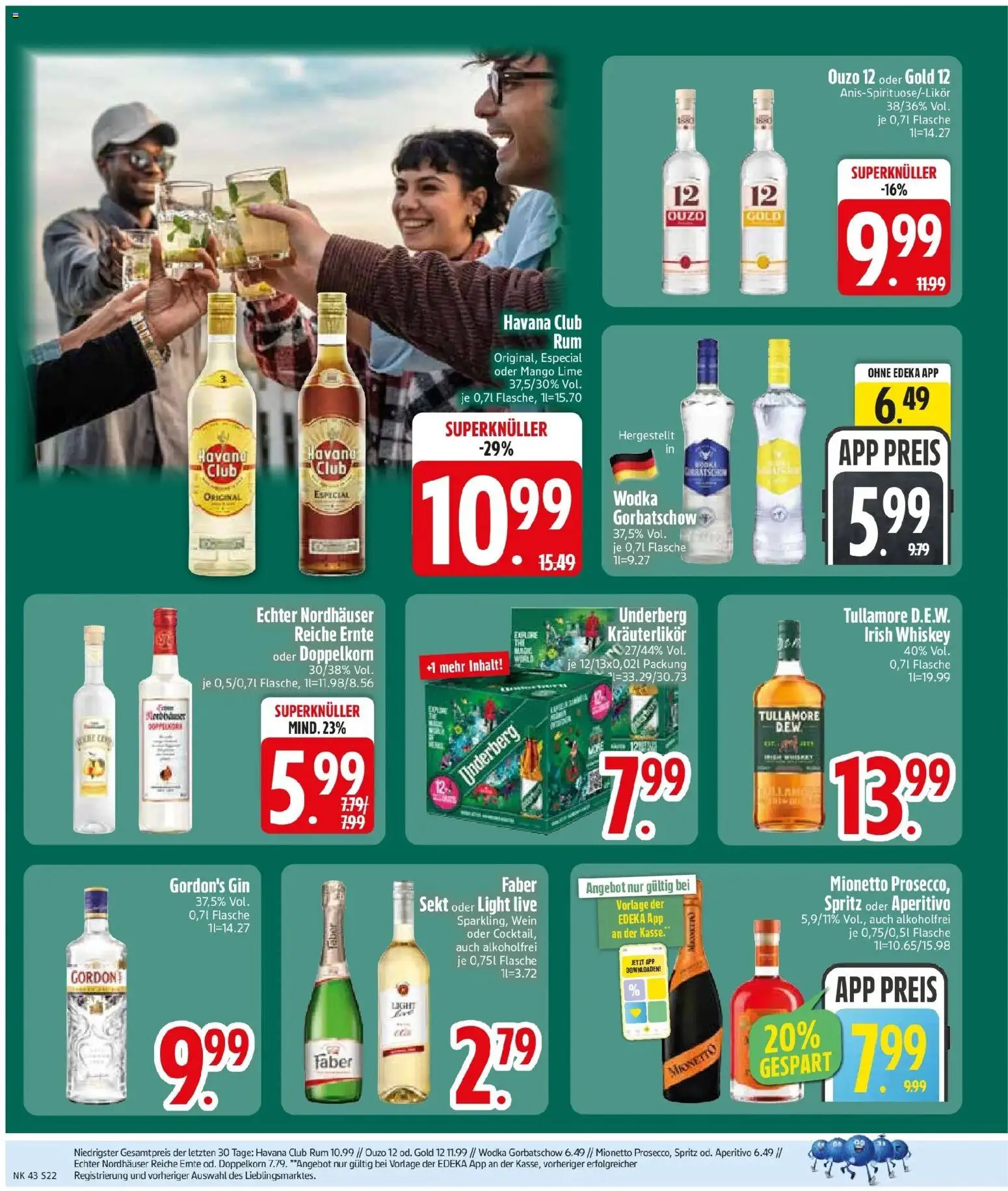 Edeka Prospekt Monheim (ab 19.10.2026) » Angebote Online | Seite: 24 | Produkte: Gordon's gin, Wein, Wodka, Underberg