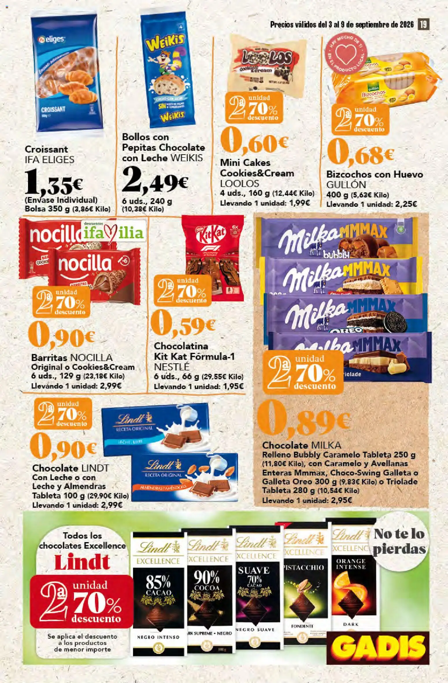 Gadis folleto │ válido desde el 03/09/2026 | Página: 19 | Productos: Lindt, Té, Bolsa, Avellanas