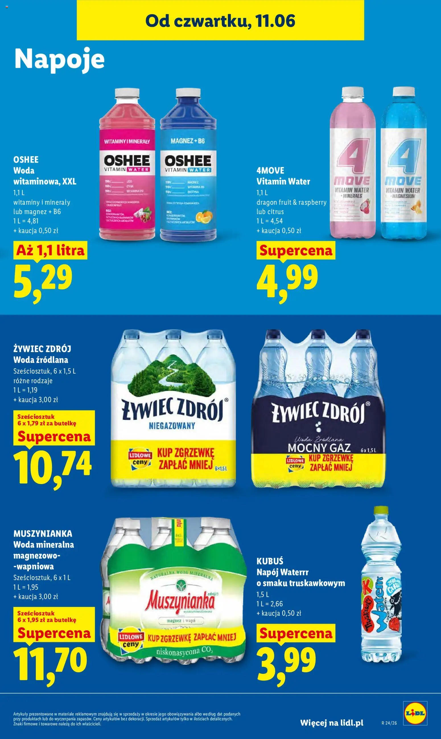 Lidl gazetka od 11.06.2026 | Strona: 75 | Produkty: Napoje, Woda źródlana, Muszynianka, Woda