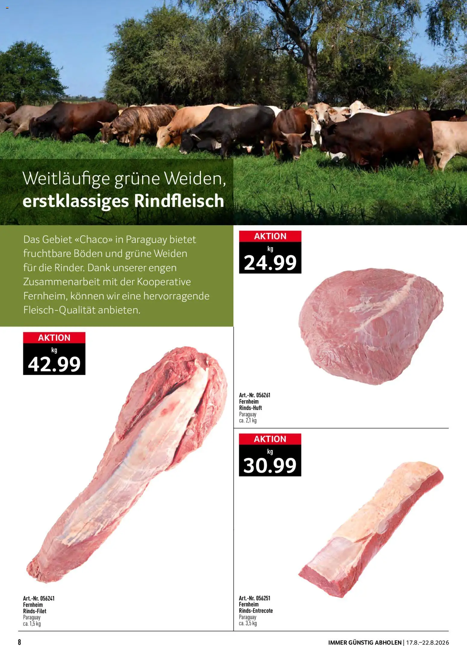 Prodega aktionen – gültig ab 17.08.2026 | Seite: 8 | Produkte: Rindfleisch