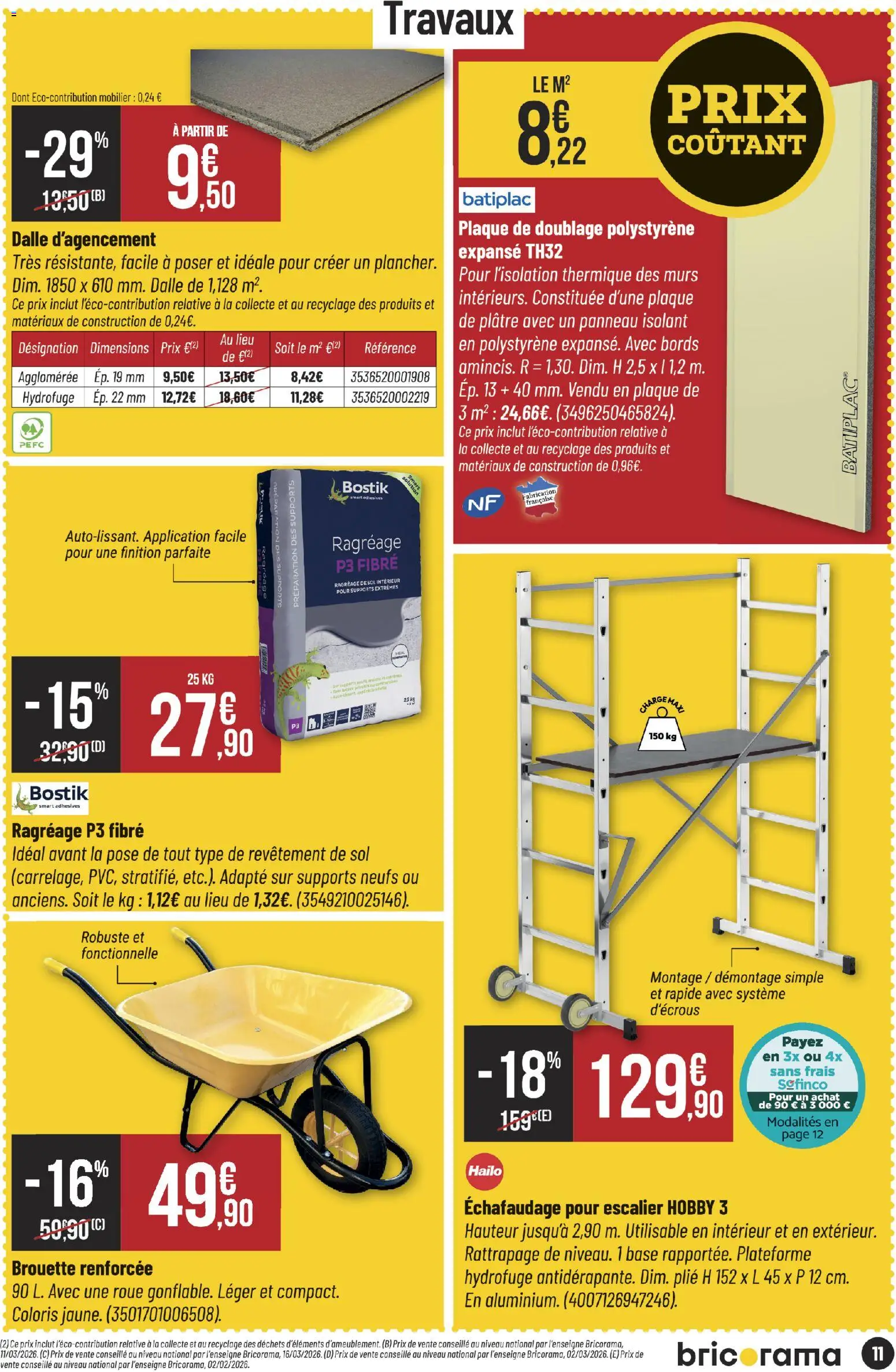 {H1} | Page: 11 | Produits: Base, Échafaudage, Brouette, Plâtre