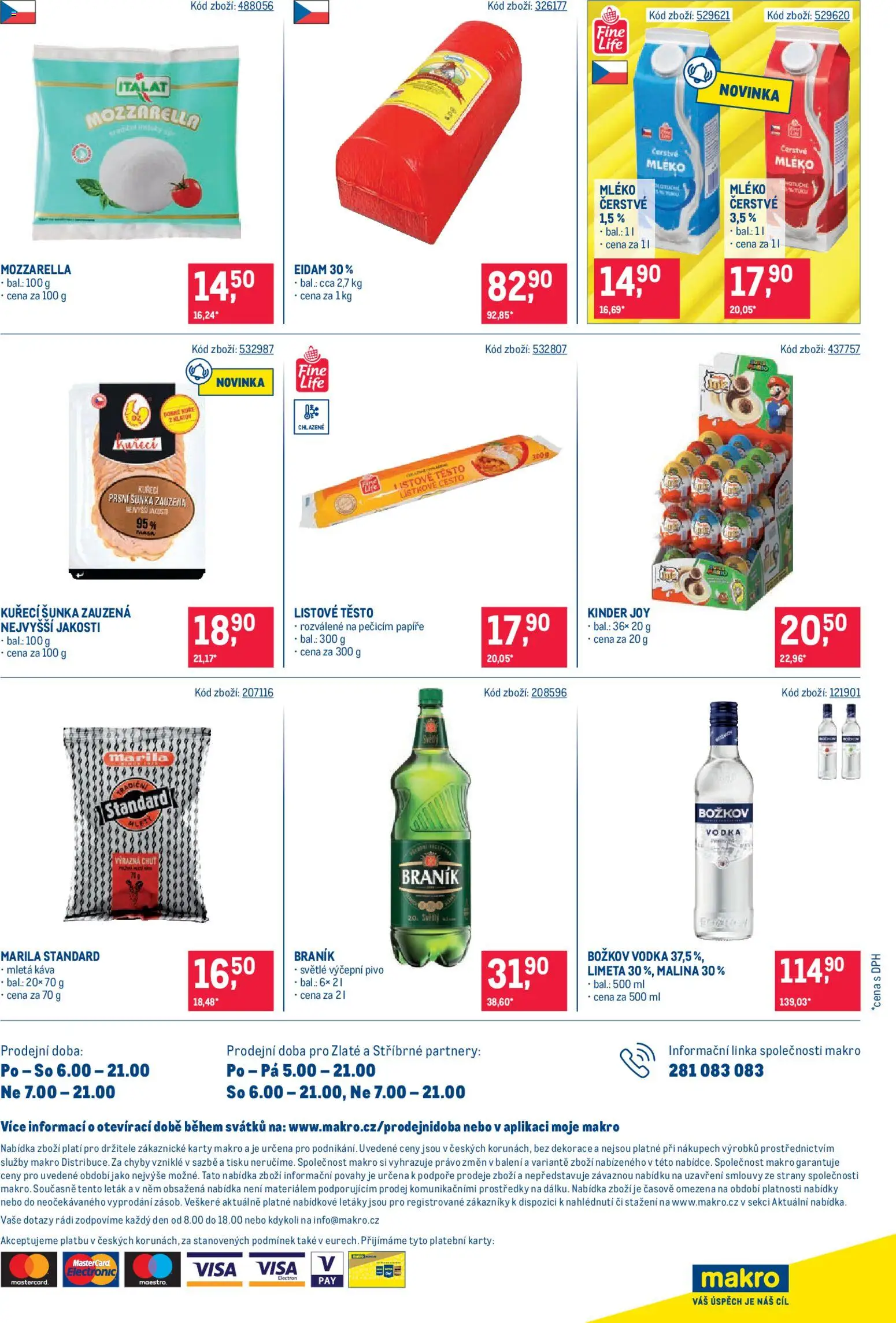 Makro leták - Maloobchod od 26.08.2026 | Strana: 16 | Produkty: Cesto, Božkov, Karty, Mletá káva