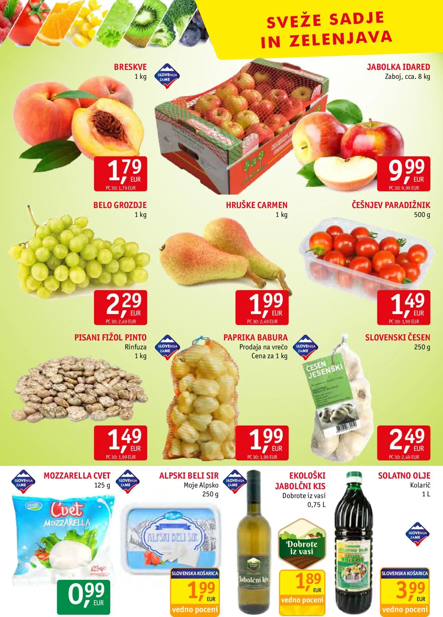 Novi Jager katalog ponudbe – veljaven od 12.08.2026 | Stran: 8 | Izdelki: Češnjev paradižnik, Beli sir, Olje, Zelenjava