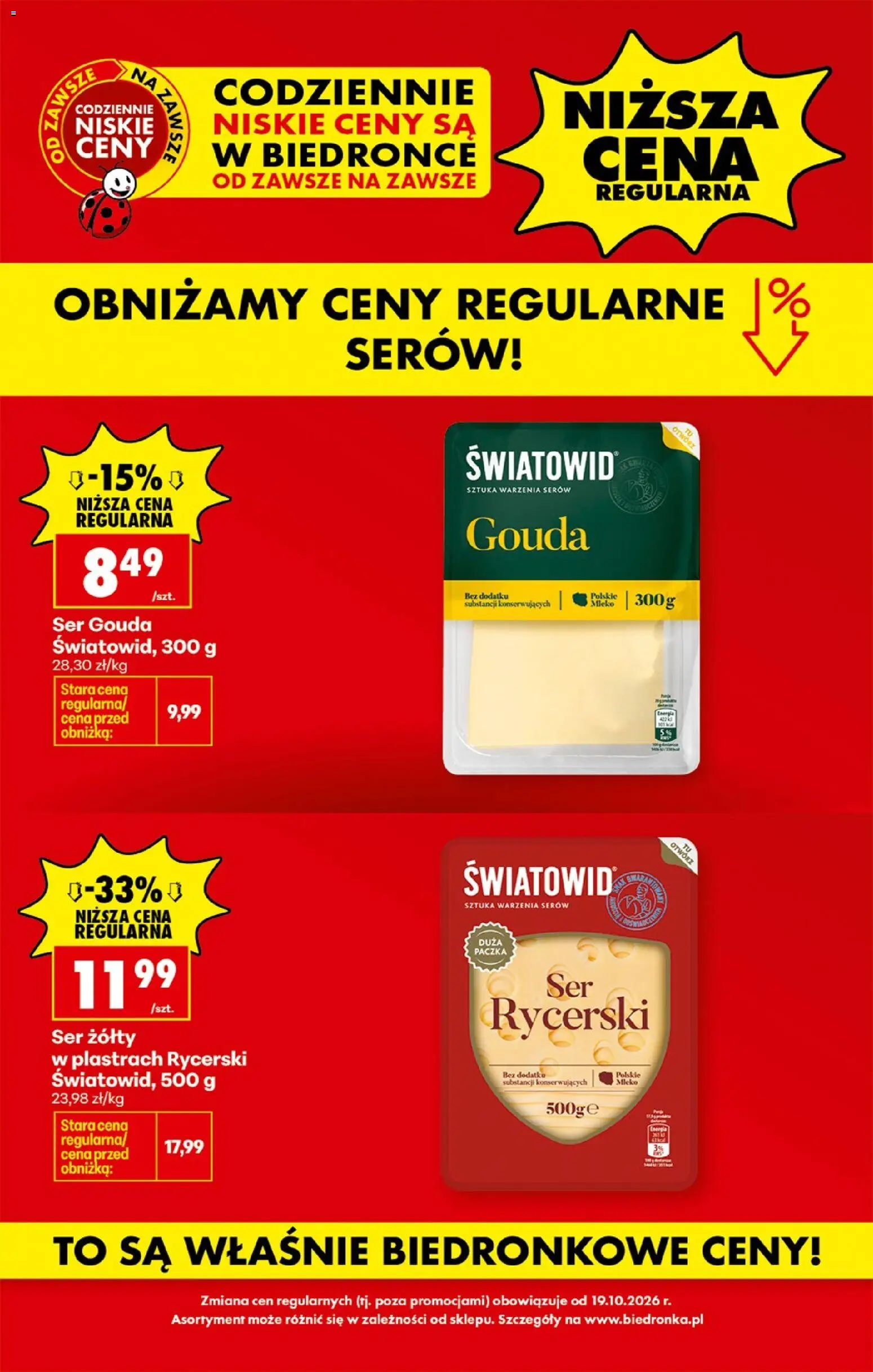 Biedronka Polsko leták - Codziennie niskie ceny od 19.10.2026 | Strana: 2 | Produkty: Gouda
