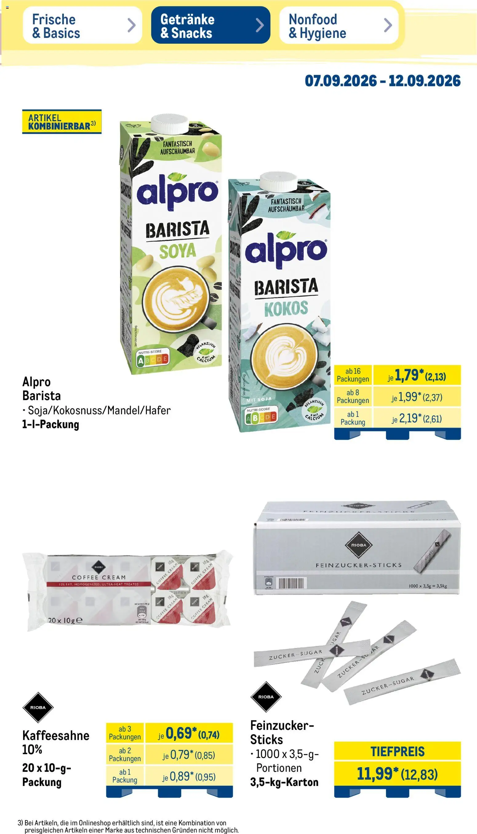 Metro Prospekt – gültig ab 07.09.2026 | Seite: 37 | Produkte: Alpro, Zucker