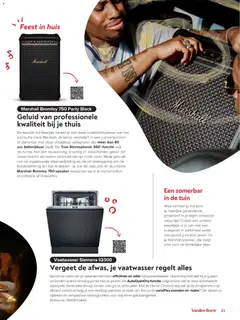 Vanden Borre folder - Voorbeeld van een folder van Vanden Borre, geldig van 21.04.2026 | Pagina: 23 | Producten: Geluid, Vaatwasser, Groenten, Kan