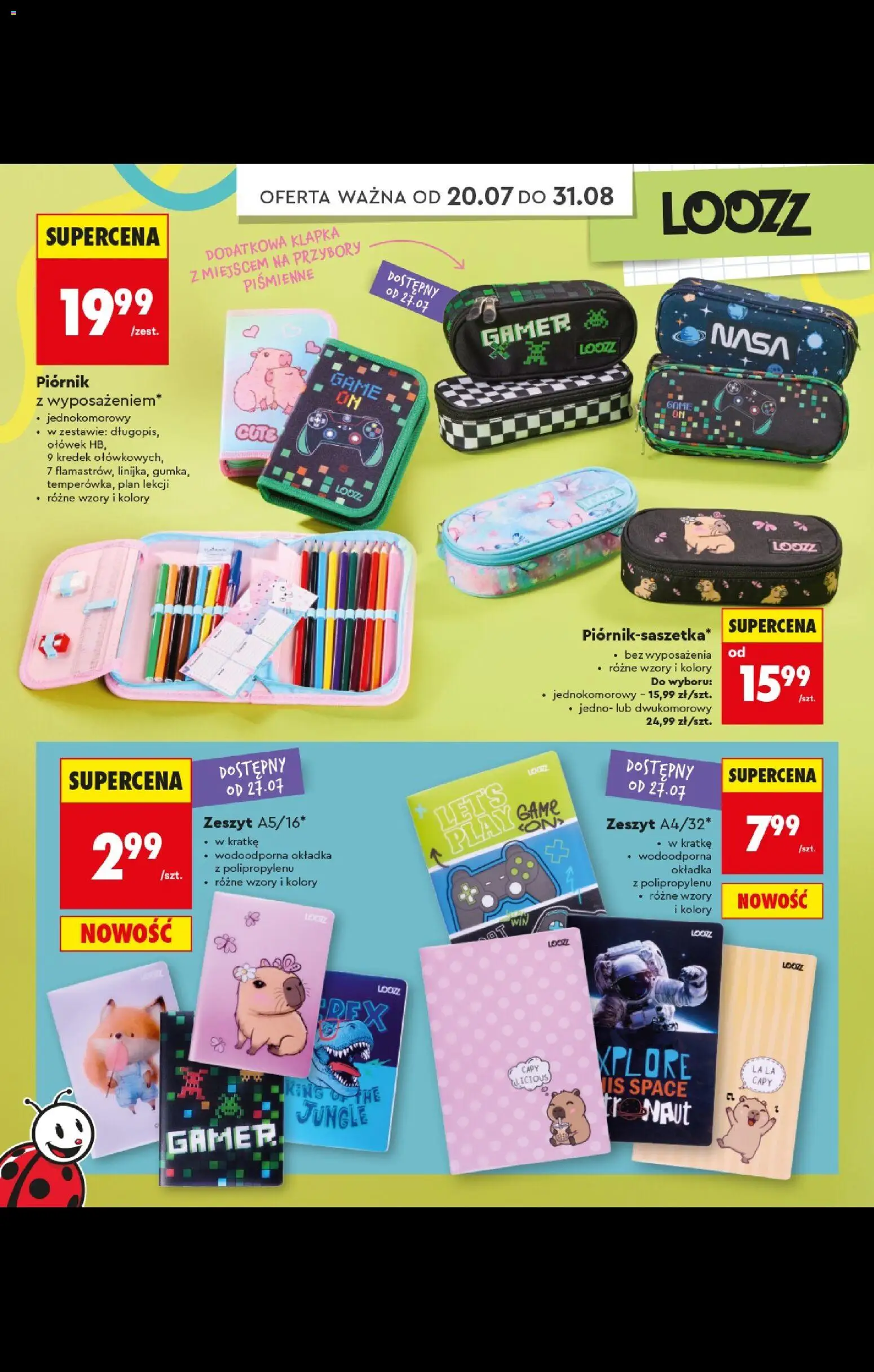 Biedronka gazetka - Do mojej szkoły idę od 20.07.2026 | Strona: 42 | Produkty: Notebook, Zeszyt, Piórnik