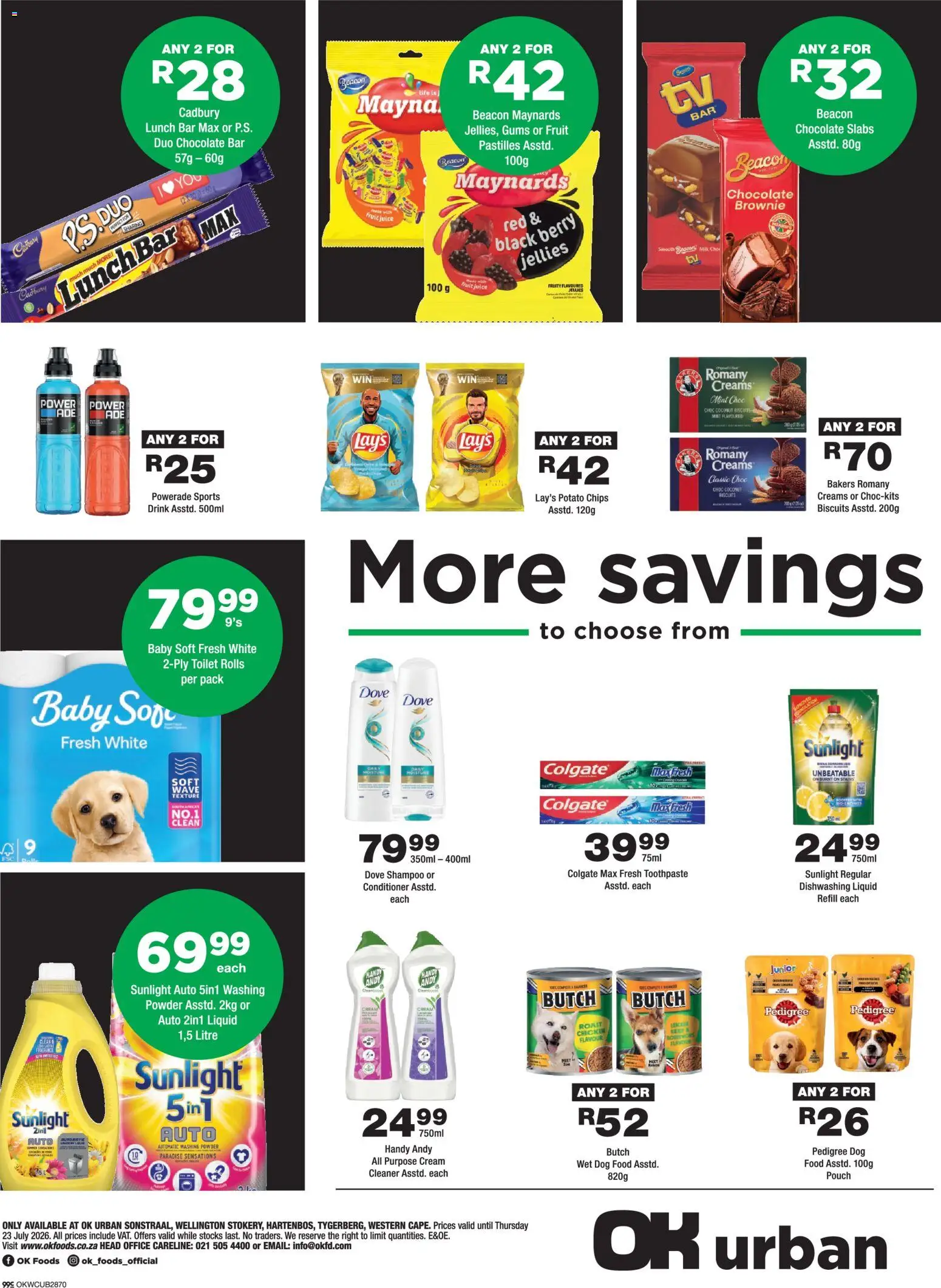 New OK Foods catalogue – valid from 15/07/2026 | Page: 4 | Products: Toilet, Juice, Chips, Fruit