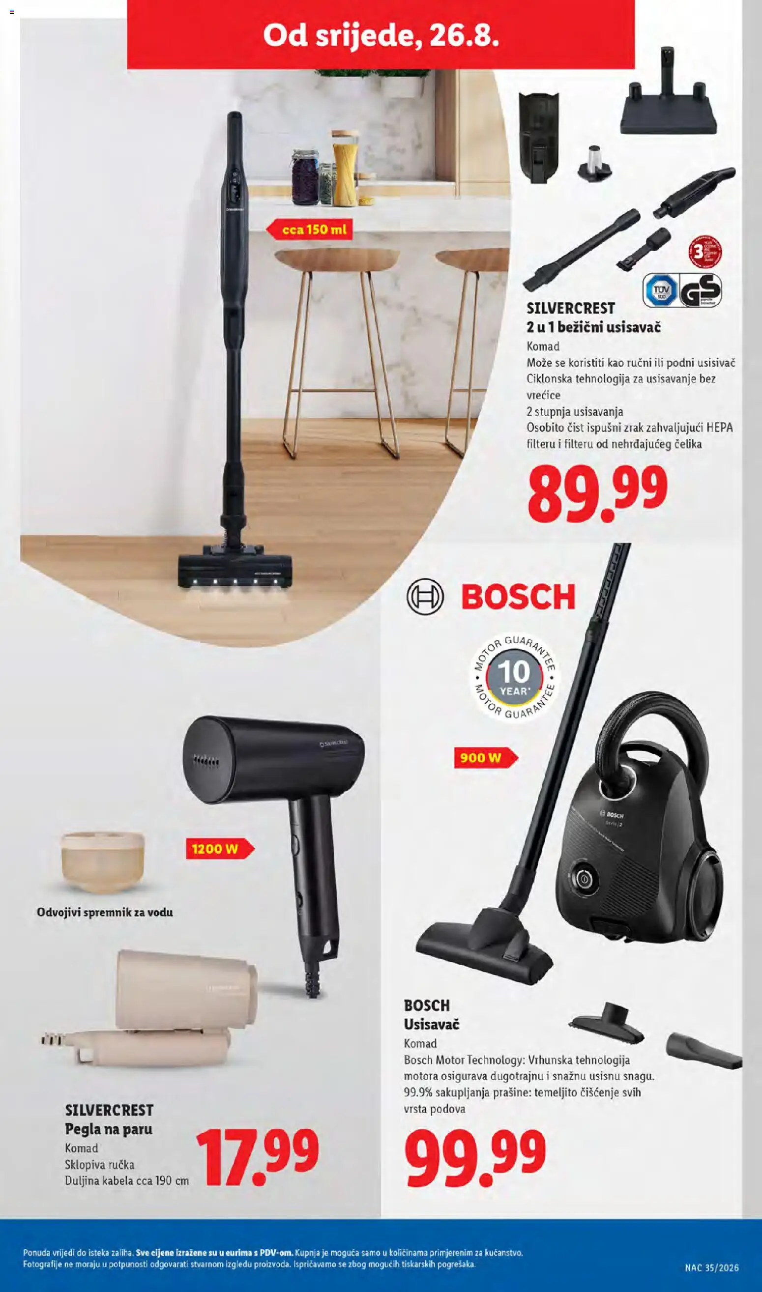 Lidl katalog | vrijedi od 24.08.2026 | Stranica: 43 | Proizvodi: Usisavač, Pegla, Bežični usisavač