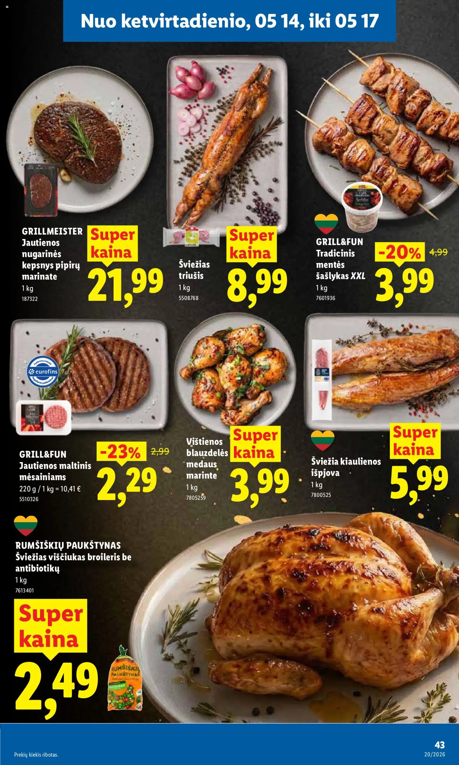 LIDL akcijos nuo 11.05.2026 | Puslapis: 49 | Prekių: Vištienos, Kiaulienos, Jautienos, Viščiukas