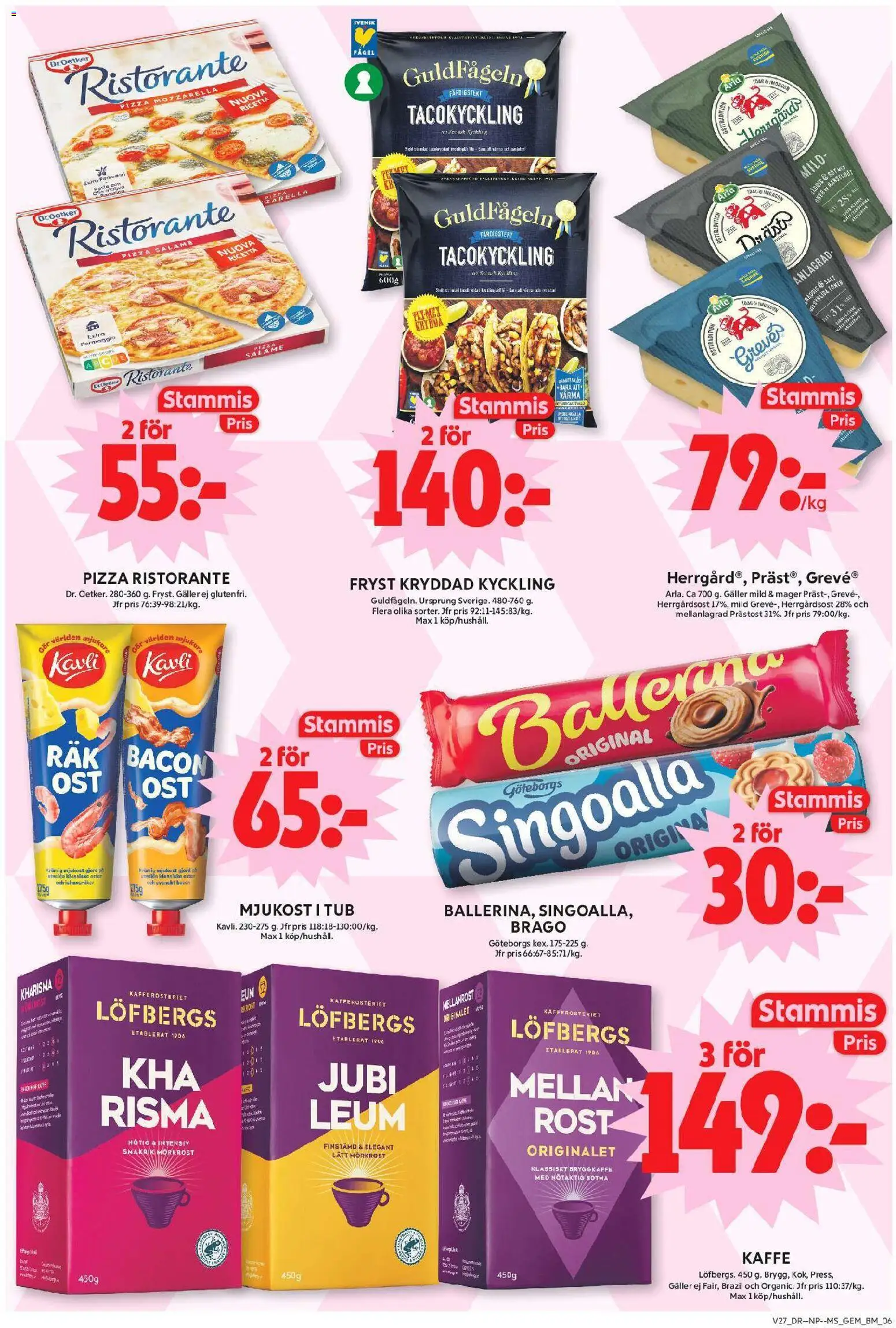 ICA Maxi reklamblad aktuell från 29/06/2026 | Sida: 6 | Produkter: Ballerina, Galler, Kaffe, Mjukost