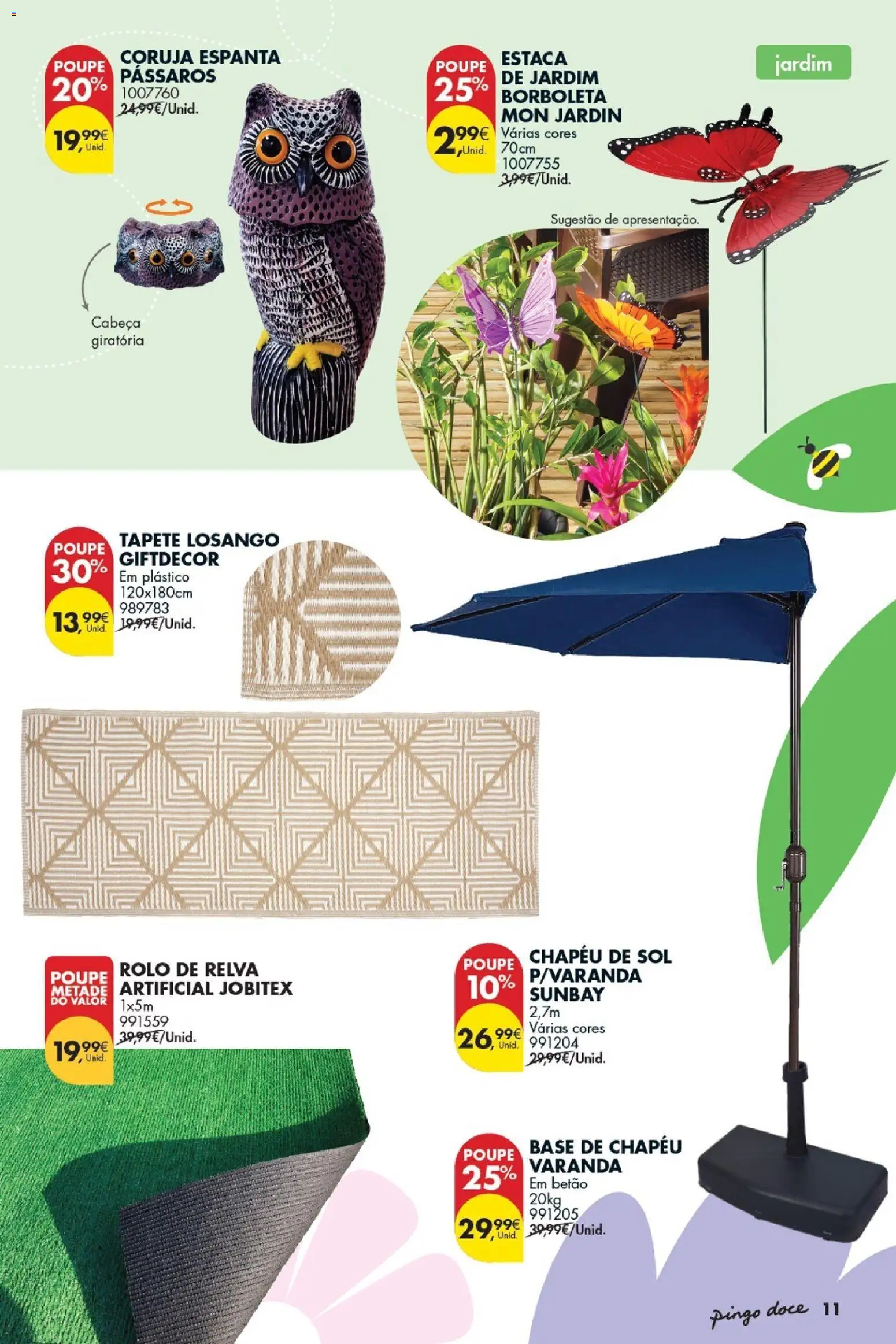 Pingo Doce Bazar Ar Livre │ válido de 05.05.2026 | Página: 11 | Produtos: Chapéu, Relva artificial, Base, Tapete