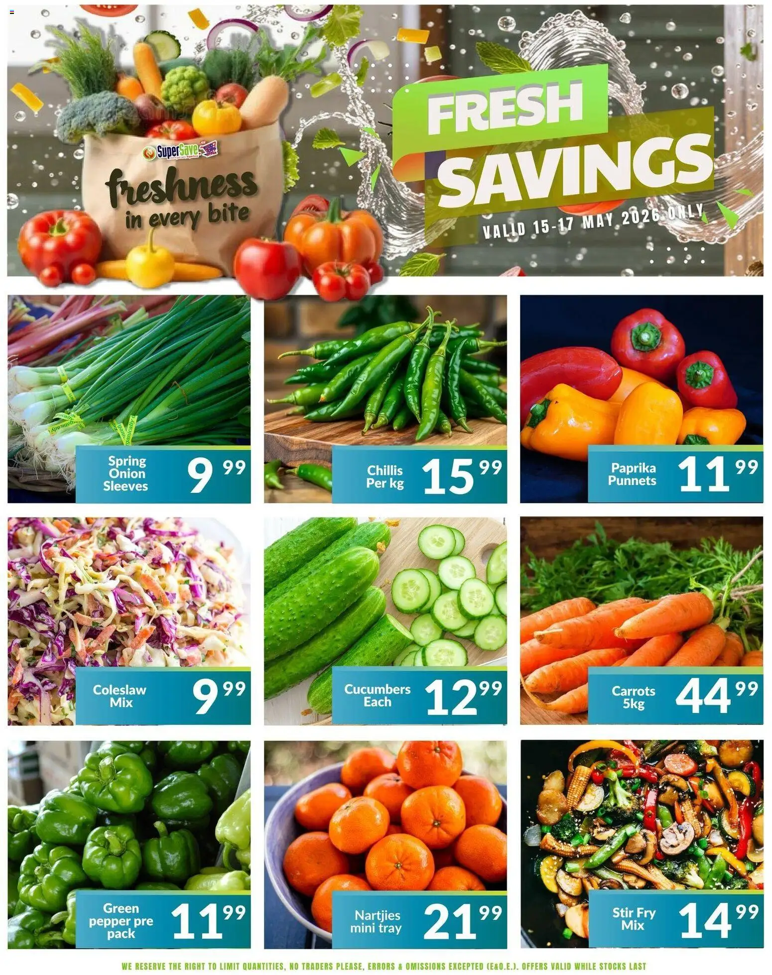 New Super Save catalogue – valid from 15.05.2026 | Page: 6 | Products: Tray, Carrots, Cucumbers, Pepper