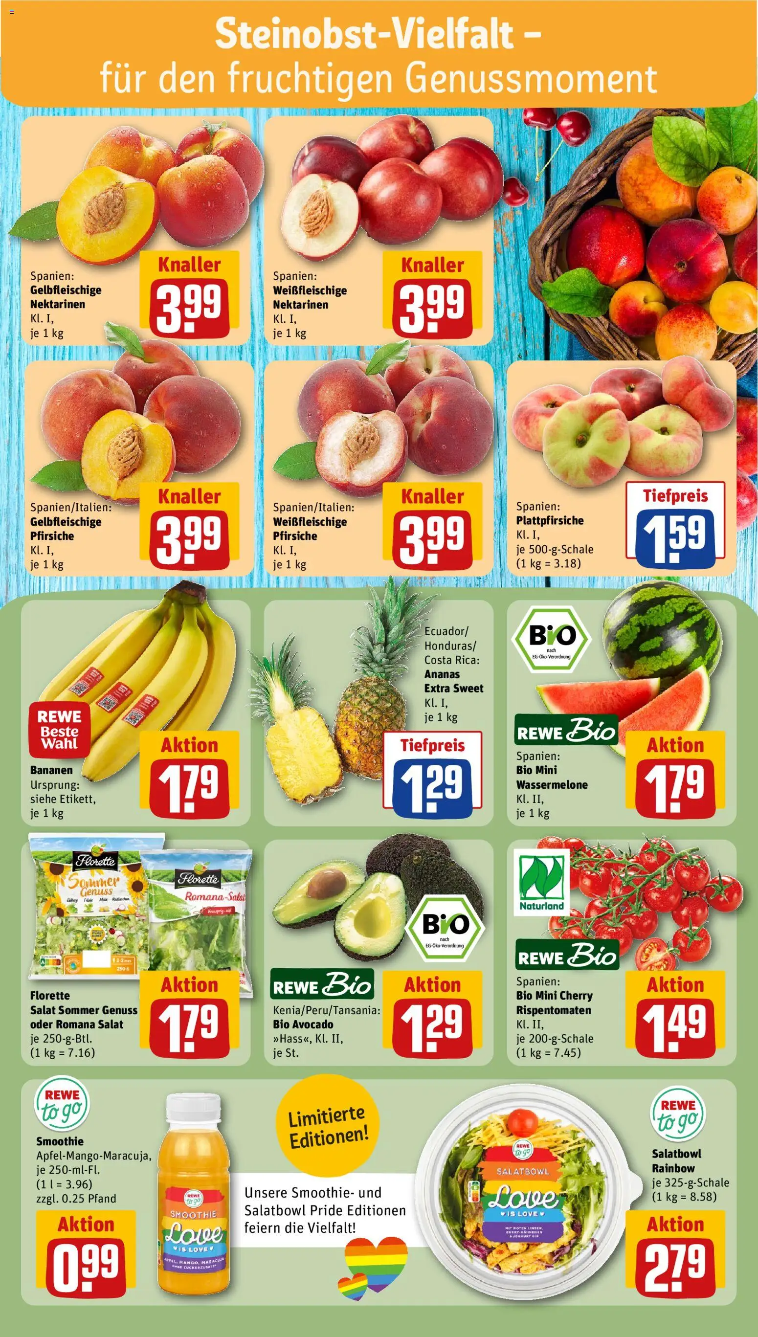Rewe ihr Kaufpark Prospekt – gültig ab 08.06.2026 | Seite: 4 | Produkte: Nektarinen, Bananen, Ananas, Salat