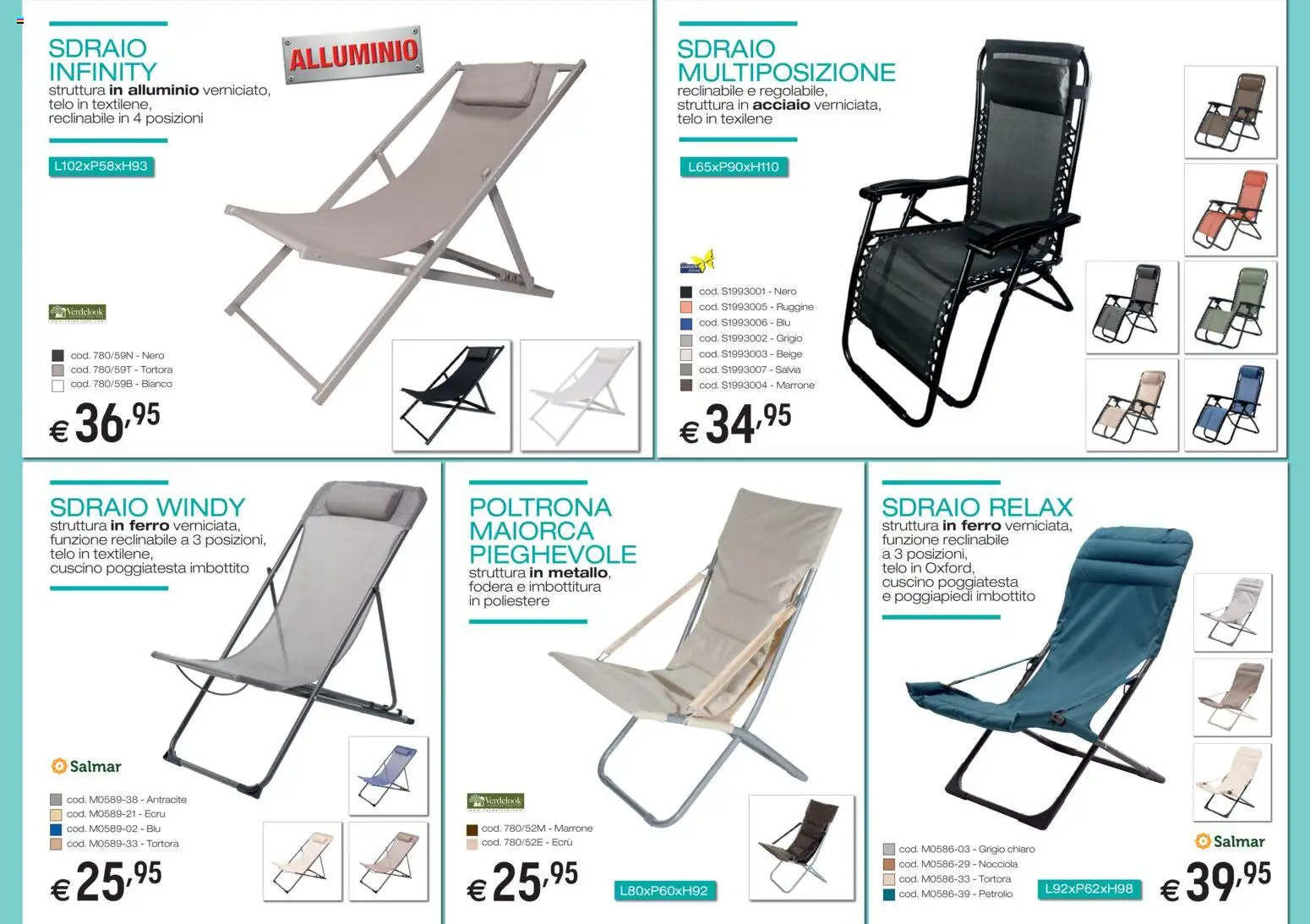 Volantino Brico OK del 05/03/2026 | Pagina: 16 | Prodotti: Sdraio, Alluminio, Ferro, Cuscino
