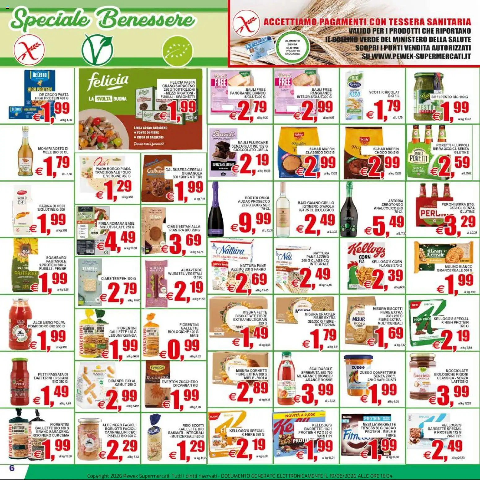 Volantino Pewex del 20.05.2026 | Pagina: 6 | Prodotti: Legumi, Birra, Pomodoro, Fusilli