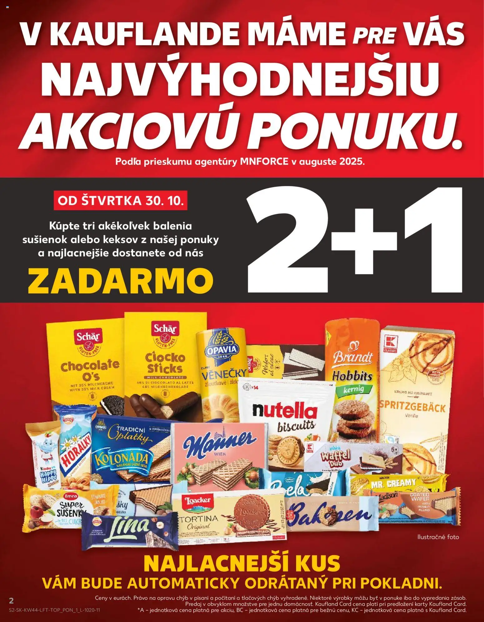 Nové Kaufland akcie – leták je platný od 30.10.2025 | Strana: 2 | Produkty: Kinder, Horálky, Nutella