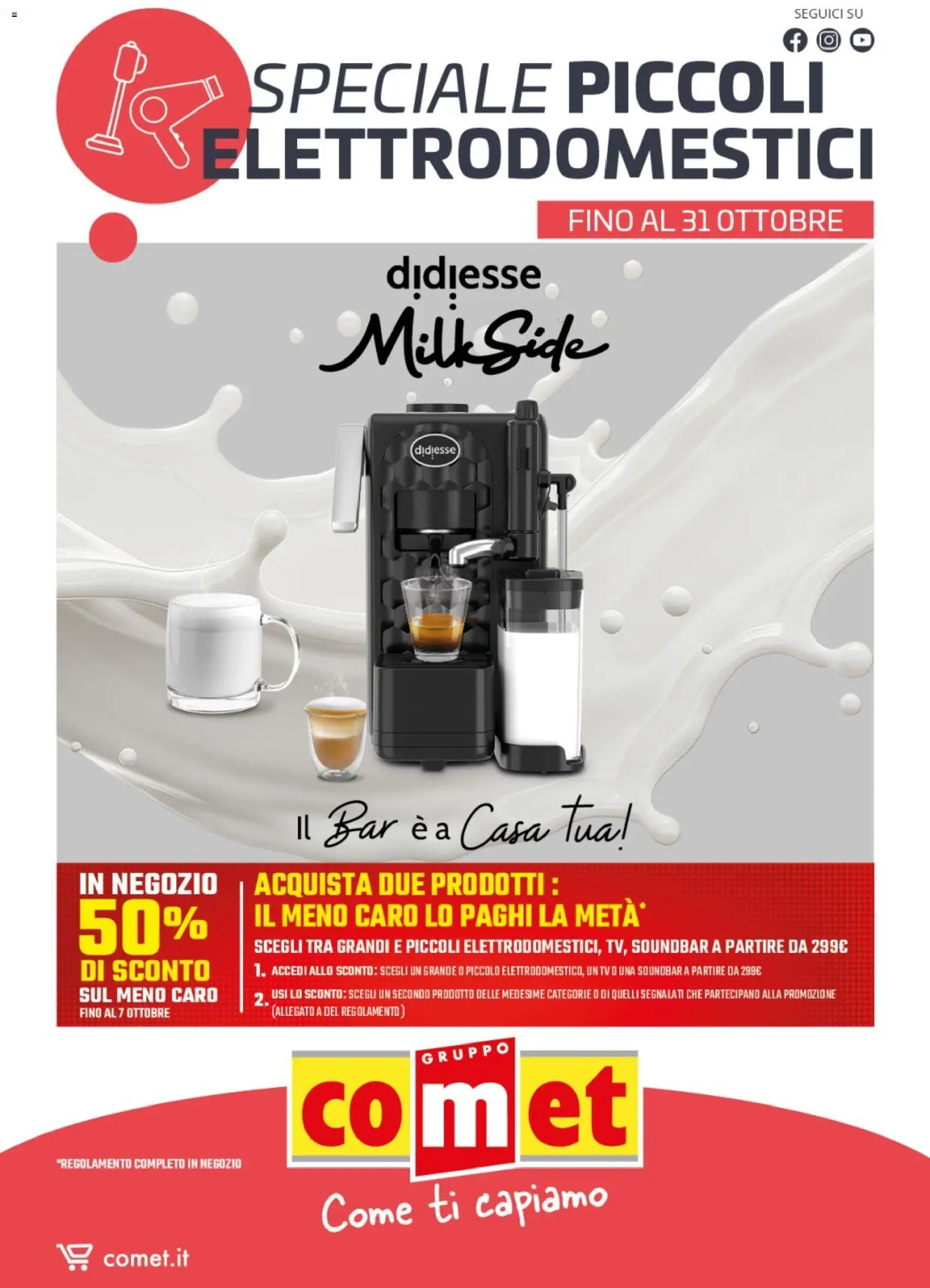 Volantino Comet del 13/10/2026 | Pagina: 1 | Prodotti: Caro, Soundbar, TV