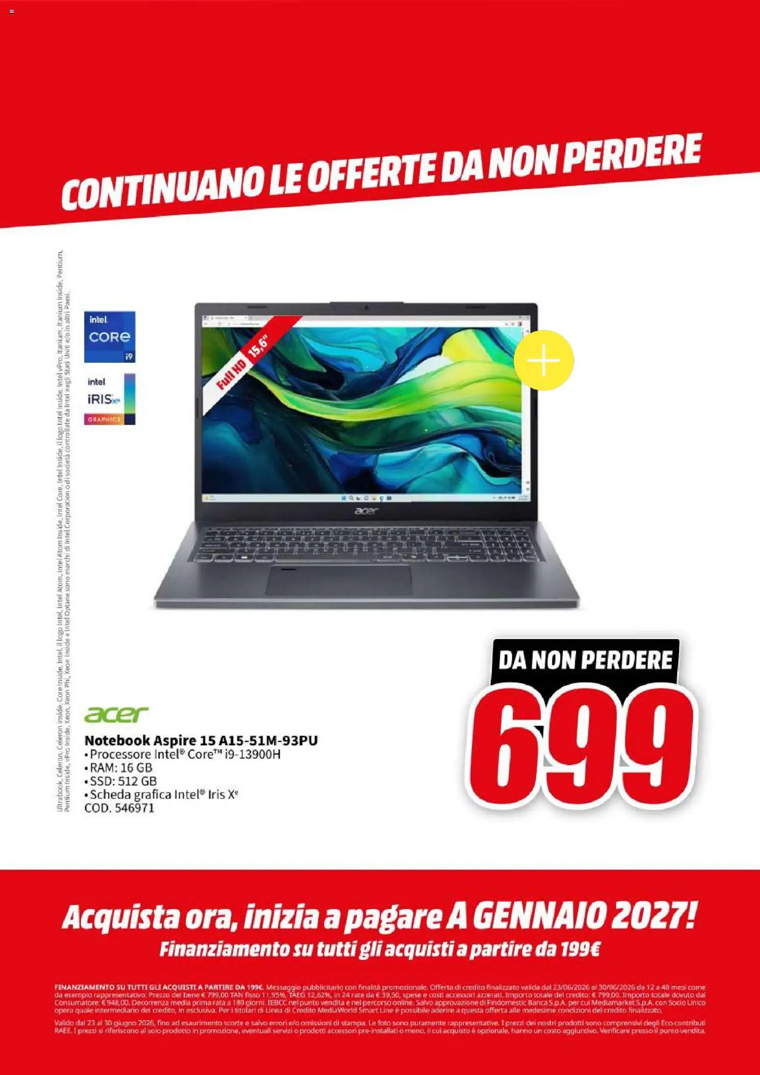 Volantino Media World del 23/06/2026 | Pagina: 15 | Prodotti: Notebook