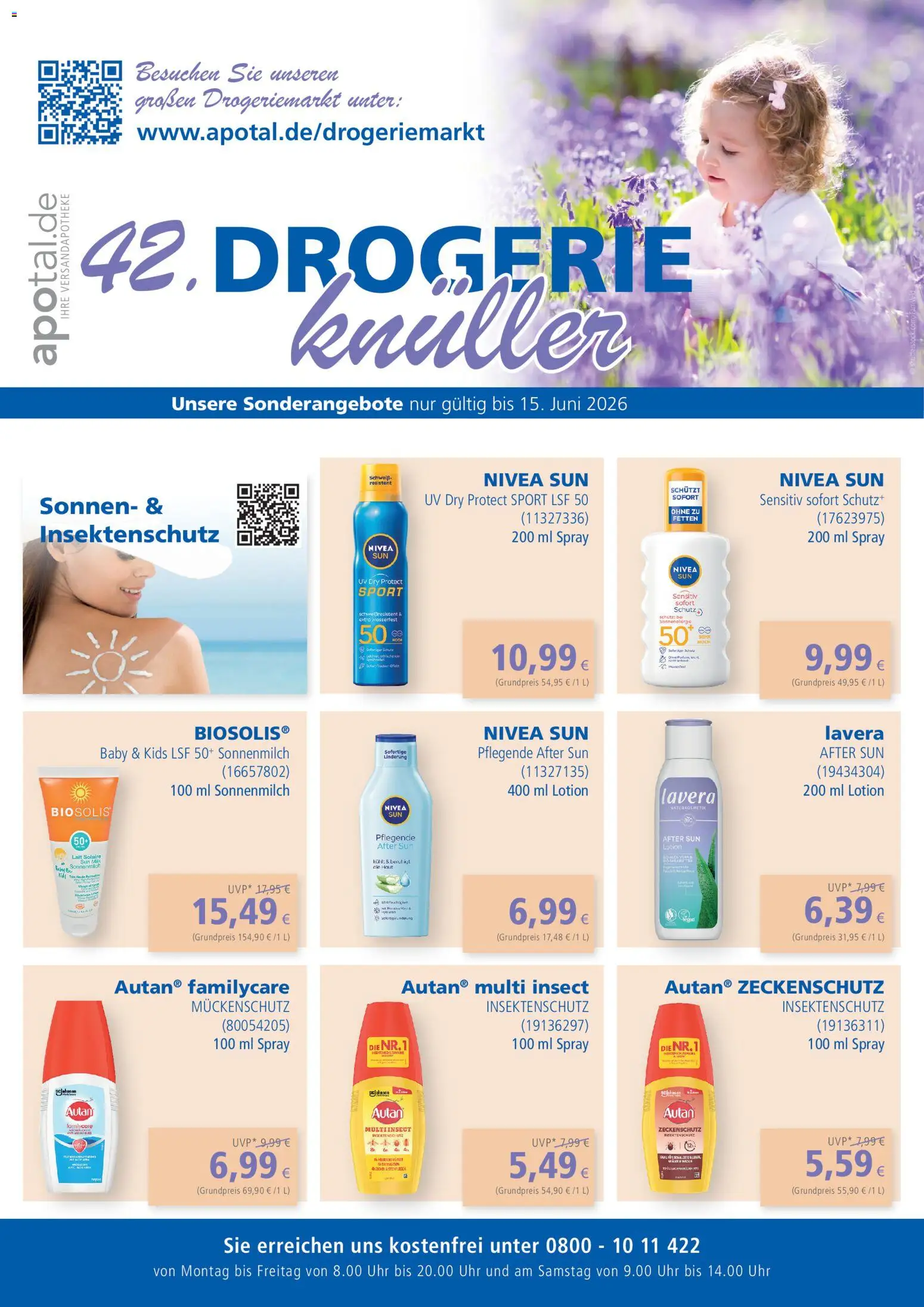 Apotal Drogerieknüller – gültig ab 15.04.2026 | Seite: 1 | Produkte: After Sun, Uhr