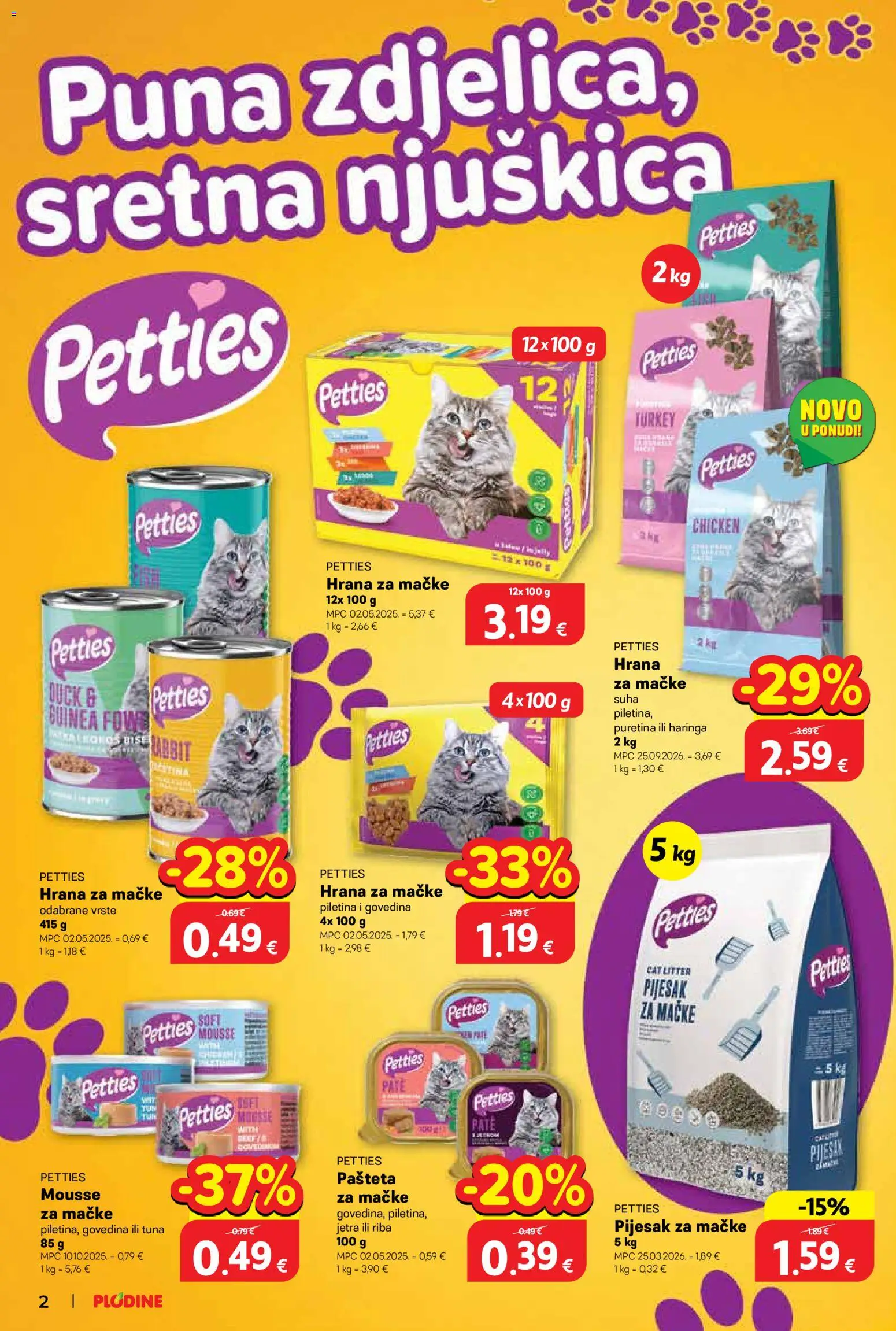 Plodine katalog | vrijedi od 01.10.2026 | Stranica: 2 | Proizvodi: Haringa, Riba, Pašteta, Pijesak za mačke
