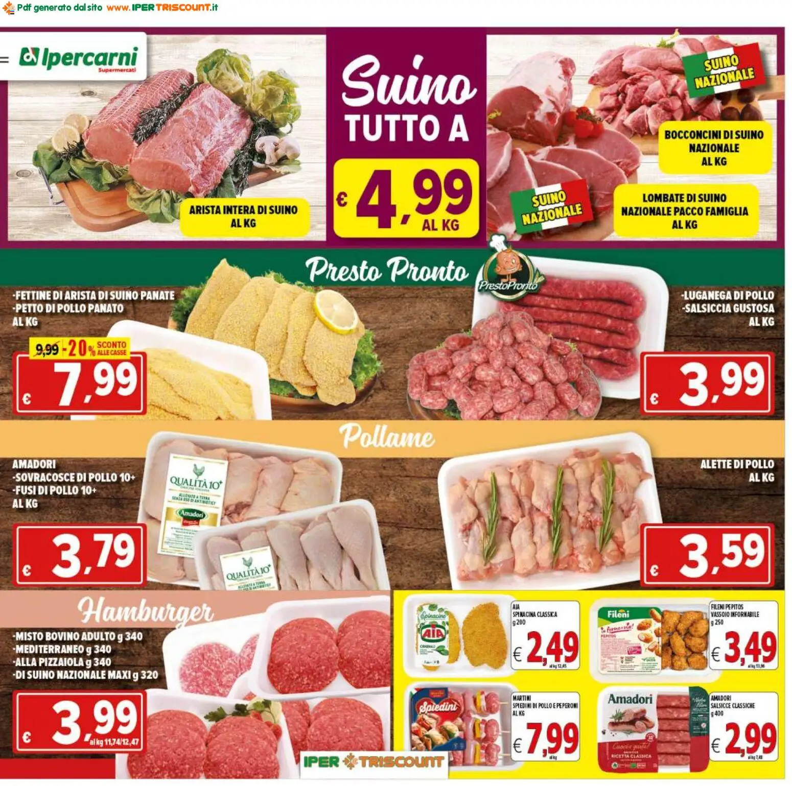 Volantino Ipertriscount del 29.05.2026 | Pagina: 13 | Prodotti: Bovino, Pollo, Hamburger, Spiedini